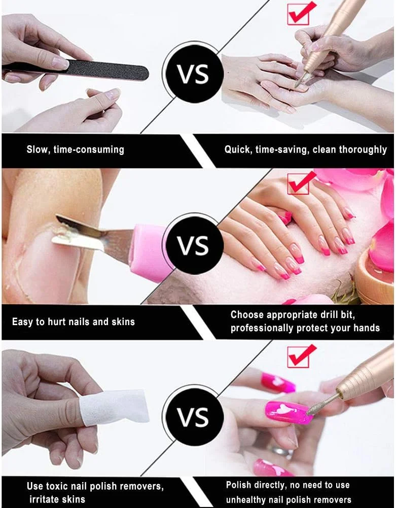 دستگاه مانیکور برقی قابل حمل اندور، حرفه ای 20000 دور در دقیقه، کیت سوهان ناخن برای ناخن های ژلی آکریلیک دستگاه مانیکور برقی قابل حمل اندور، حرفه ای 20000 دور در دقیقه، کیت سوهان ناخن برای ناخن های ژلی آکریلیک