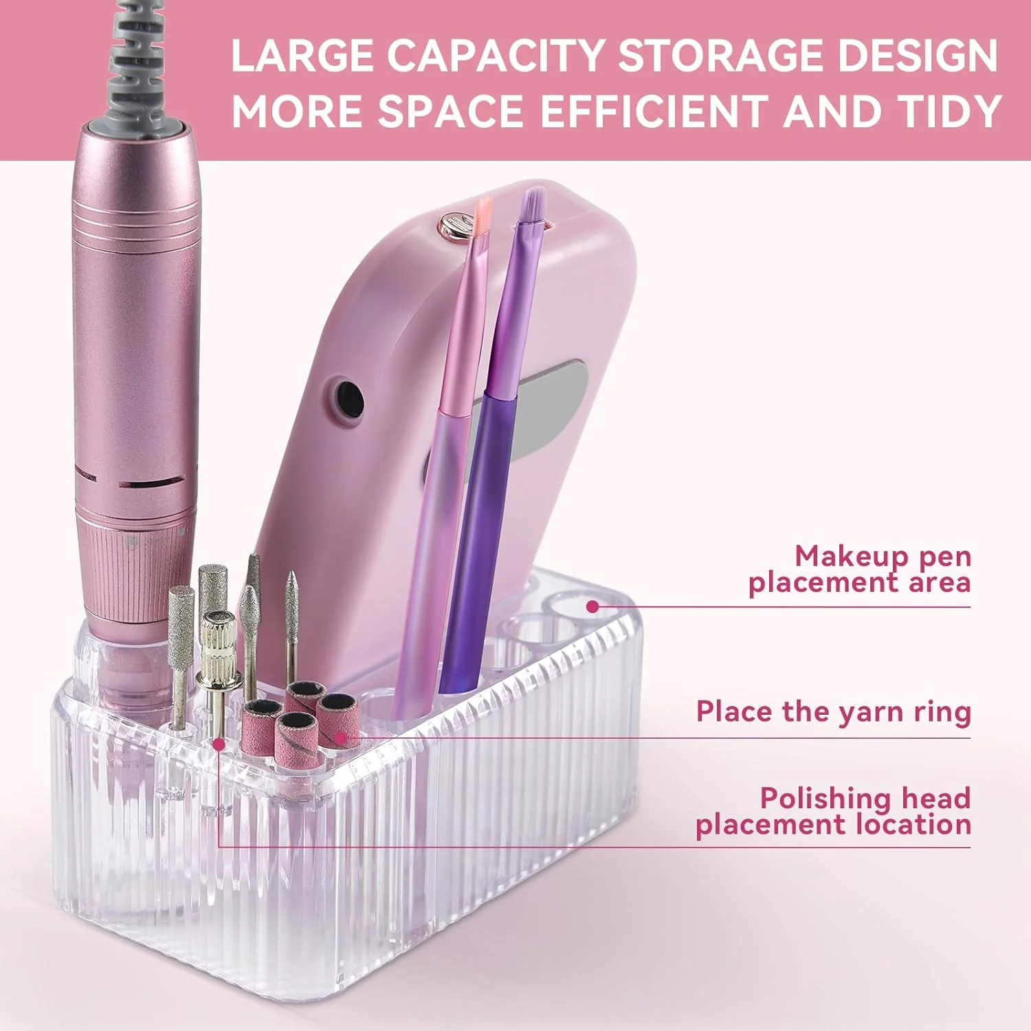 سوهان برقی ناخن قابل حمل 45000 دور در دقیقه، سوهان ناخن بی سیم با متعلقات و پایه، دستگاه سوهان برقی ناخن قابل شارژ حرفه ای برای از بین بردن ناخن های اکریلیک، لاک ژل و مانیکور برای سالن و خانه سوهان برقی ناخن قابل حمل 45000 دور در دقیقه، سوهان ناخن بی سیم با متعلقات و پایه، دستگاه سوهان برقی ناخن قابل شارژ حرفه ای برای از بین بردن ناخن های اکریلیک، لاک ژل و مانیکور برای سالن و خانه