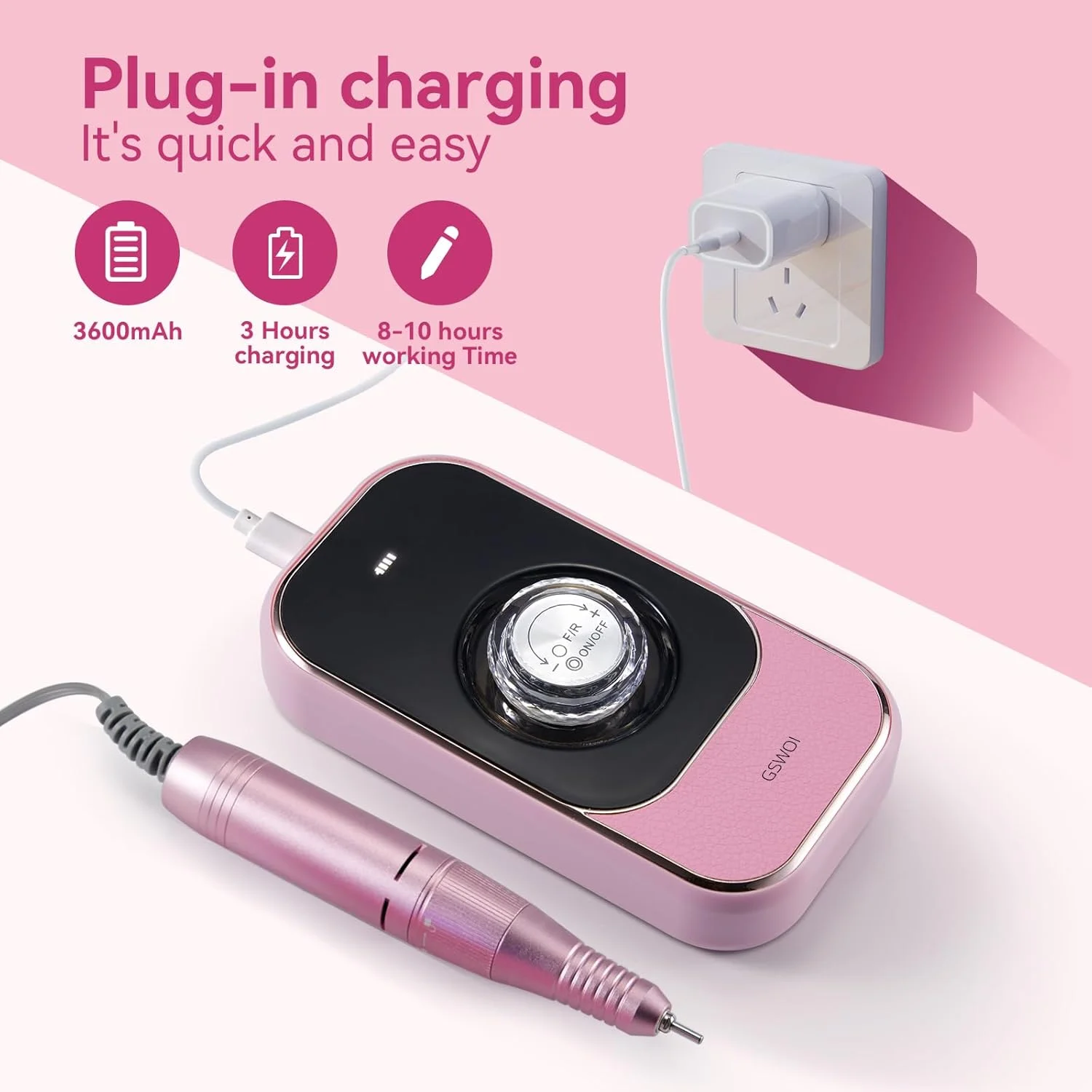 سوهان برقی ناخن قابل حمل 45000 دور در دقیقه، سوهان ناخن بی سیم با متعلقات و پایه، دستگاه سوهان برقی ناخن قابل شارژ حرفه ای برای از بین بردن ناخن های اکریلیک، لاک ژل و مانیکور برای سالن و خانه سوهان برقی ناخن قابل حمل 45000 دور در دقیقه، سوهان ناخن بی سیم با متعلقات و پایه، دستگاه سوهان برقی ناخن قابل شارژ حرفه ای برای از بین بردن ناخن های اکریلیک، لاک ژل و مانیکور برای سالن و خانه