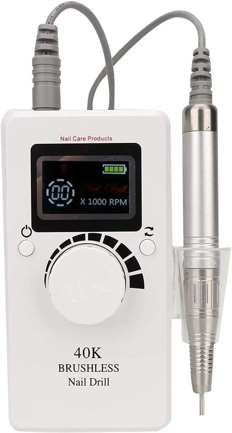 دستگاه سوهان برقی ناخن 40000 دور در دقیقه، دستگاه پولیش و سوهان ناخن برقی بدون برس، ابزار مانیکور برای استفاده در سالن یا استفاده خانگی (رنگ: سفید) دستگاه سوهان برقی ناخن 40000 دور در دقیقه، دستگاه پولیش و سوهان ناخن برقی بدون برس، ابزار مانیکور برای استفاده در سالن یا استفاده خانگی (رنگ: سفید)