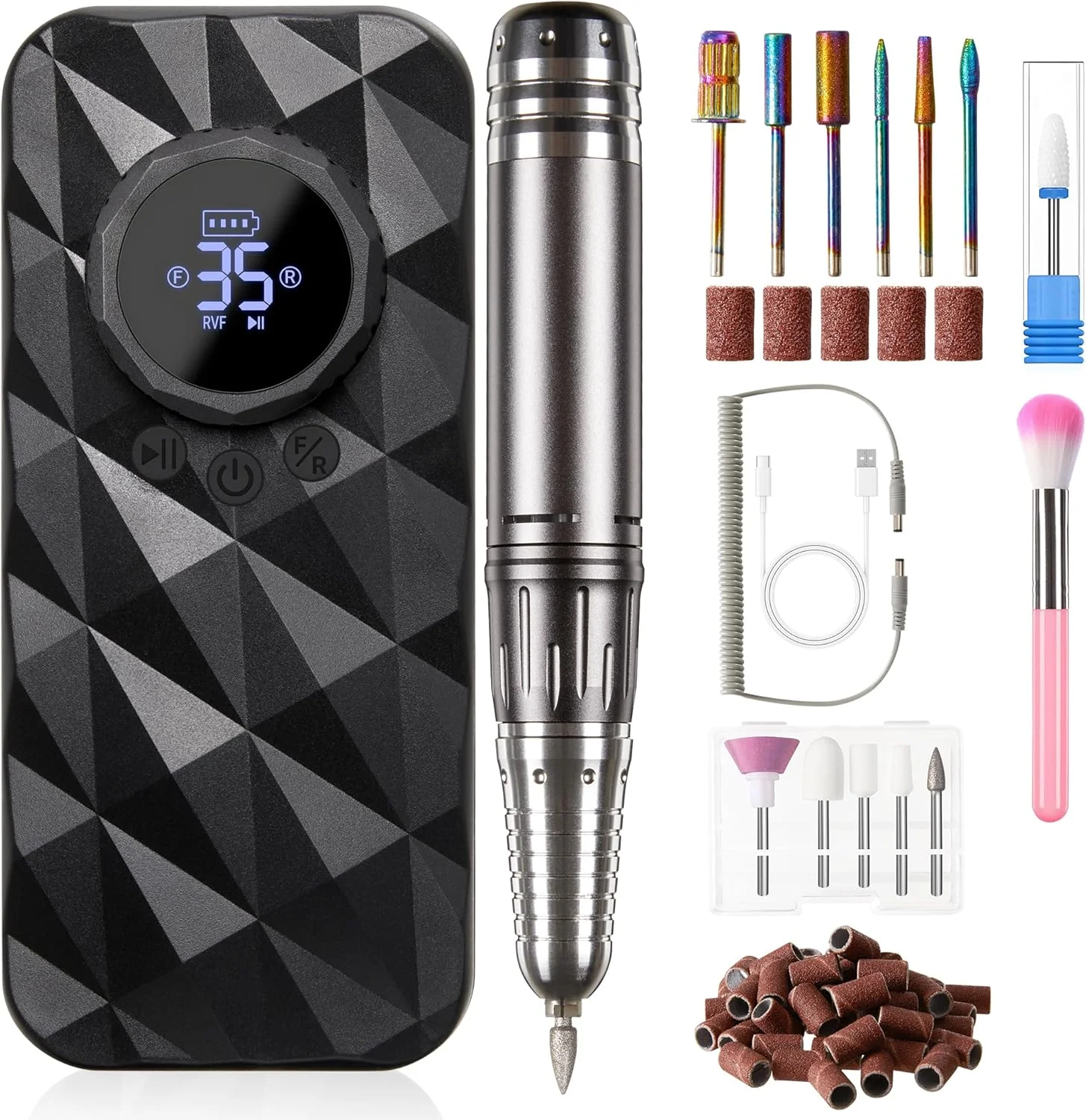 دستگاه سوهان برقی ناخن سان ویوی 40000 دور در دقیقه، ست سوهان ناخن شارژی برای پولیش ژل ناخن های اکریلیک، ابزار حرفه ای مانیکور پدیکور با سری سوهان برای استفاده در سالن منزل دستگاه سوهان برقی ناخن سان ویوی 40000 دور در دقیقه، ست سوهان ناخن شارژی برای پولیش ژل ناخن های اکریلیک، ابزار حرفه ای مانیکور پدیکور با سری سوهان برای استفاده در سالن منزل