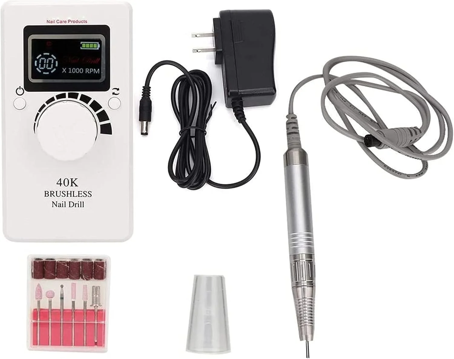 دستگاه سوهان برقی ناخن 40000 دور در دقیقه، دستگاه پولیش و سوهان ناخن برقی بدون برس، ابزار مانیکور برای استفاده در سالن یا استفاده خانگی (رنگ: سفید) دستگاه سوهان برقی ناخن 40000 دور در دقیقه، دستگاه پولیش و سوهان ناخن برقی بدون برس، ابزار مانیکور برای استفاده در سالن یا استفاده خانگی (رنگ: سفید)