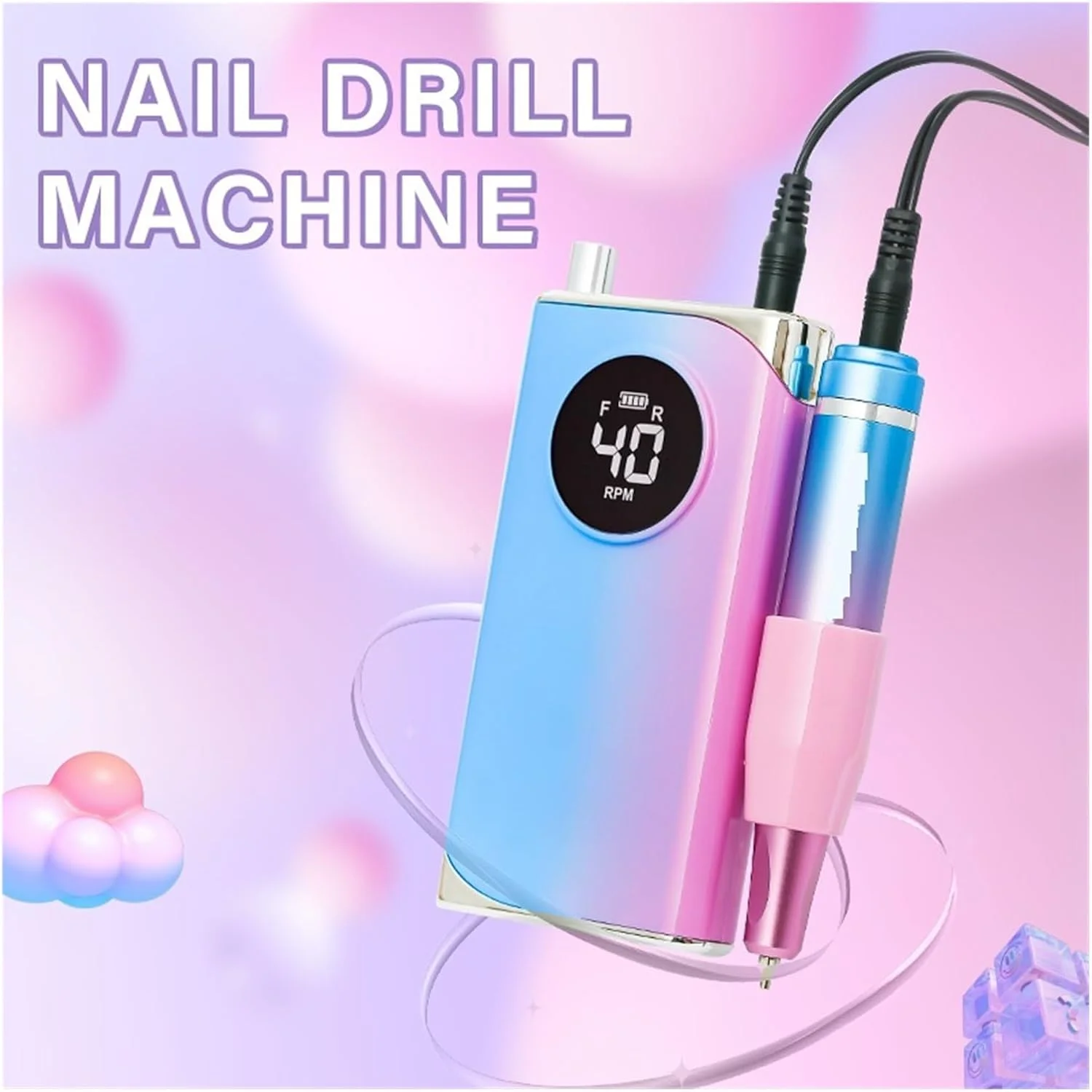 دستگاه سوهان برقی ناخن، 40000 دور در دقیقه، گشتاور بالا، سنباده ناخن شارژی، تجهیزات حرفه ای ناخن، دستگاه مانیکور سالن هنر ناخن (40000 دور در دقیقه - رنگارنگ) دستگاه سوهان برقی ناخن، 40000 دور در دقیقه، گشتاور بالا، سنباده ناخن شارژی، تجهیزات حرفه ای ناخن، دستگاه مانیکور سالن هنر ناخن (40000 دور در دقیقه - رنگارنگ)