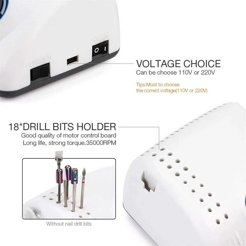 دستگاه سوهان برقی ناخن قابل حمل ATAAY با سرعت 35000 دور در دقیقه، سوهان برقی برای ناخن های اکریلیک، مانیکور/پدیکور، پولیش، کوتیکول، مناسب برای سالن یا استفاده خانگی دستگاه سوهان برقی ناخن قابل حمل ATAAY با سرعت 35000 دور در دقیقه، سوهان برقی برای ناخن های اکریلیک، مانیکور/پدیکور، پولیش، کوتیکول، مناسب برای سالن یا استفاده خانگی