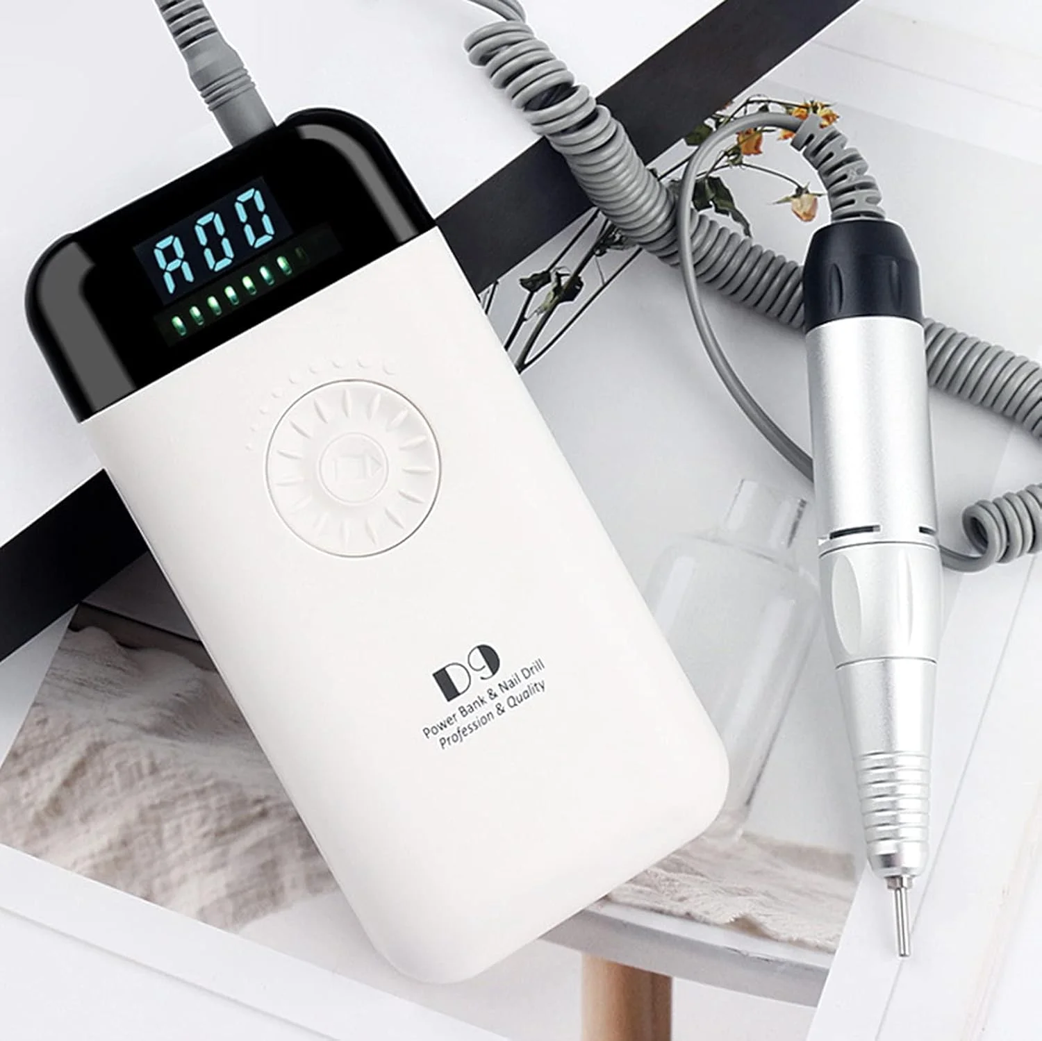 دستگاه سوهان برقی ناخن شارژی حرفه ای 35000 دور در دقیقه، سوهان ناخن برقی قابل حمل، دستگاه مانیکور پدیکور برای ناخن های ژلی آکریلیک