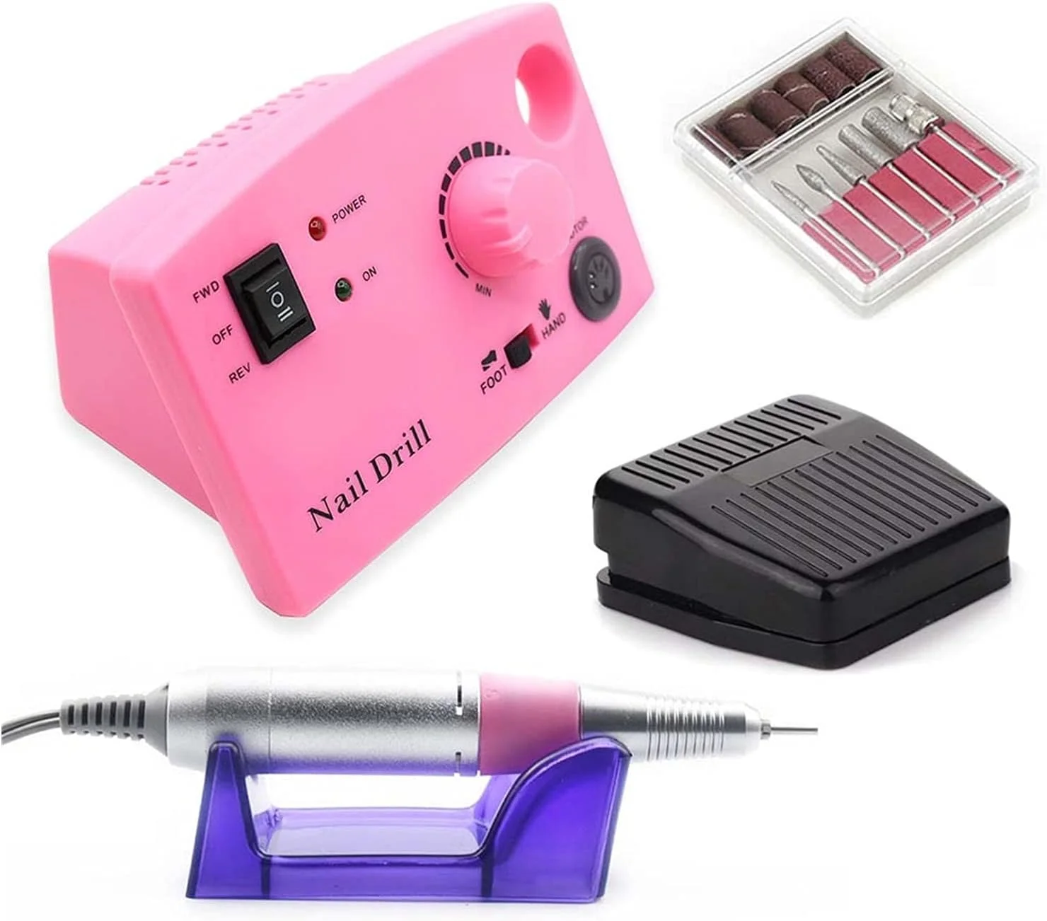 دستگاه سوهان برقی ناخن 20 وات 35000 دور در دقیقه، کیت حرفه ای سوهان برقی ناخن، فرز، پدیکور، سوهان ناخن، دستگاه مانیکور، ابزار طراحی ناخن، دستگاه قابل حمل مانیکور و پدیکور