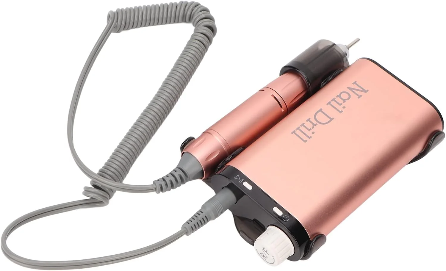 دستگاه سوهان برقی ناخن، دستگاه حرفه ای آسیاب ناخن برقی 35000 دور در دقیقه، کیت قابل حمل سوهان برقی بی سیم قابل شارژ 4000 میلی آمپر ساعتی، ابزار ناخن اکریلیک قابل حمل برای لایه برداری، آسیاب، پولیش (رزگلد)