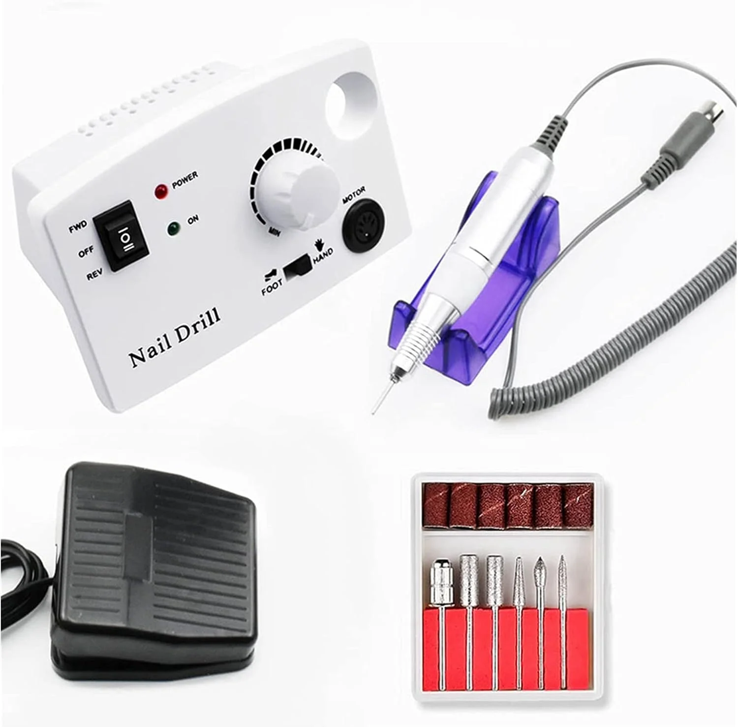 دستگاه سوهان برقی ناخن 20 وات 35000 دور در دقیقه، کیت حرفه ای سوهان برقی ناخن، فرز، پدیکور، سوهان ناخن، دستگاه مانیکور، ابزار طراحی ناخن، دستگاه قابل حمل مانیکور و پدیکور