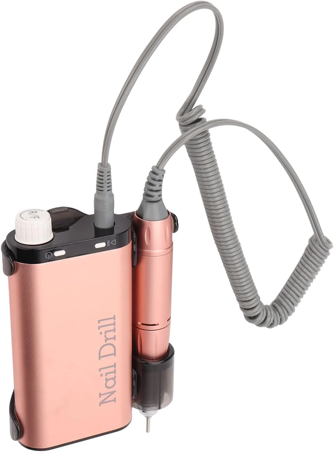 دستگاه سوهان برقی ناخن، دستگاه حرفه ای آسیاب ناخن برقی 35000 دور در دقیقه، کیت قابل حمل سوهان برقی بی سیم قابل شارژ 4000 میلی آمپر ساعتی، ابزار ناخن اکریلیک قابل حمل برای لایه برداری، آسیاب، پولیش (رزگلد)