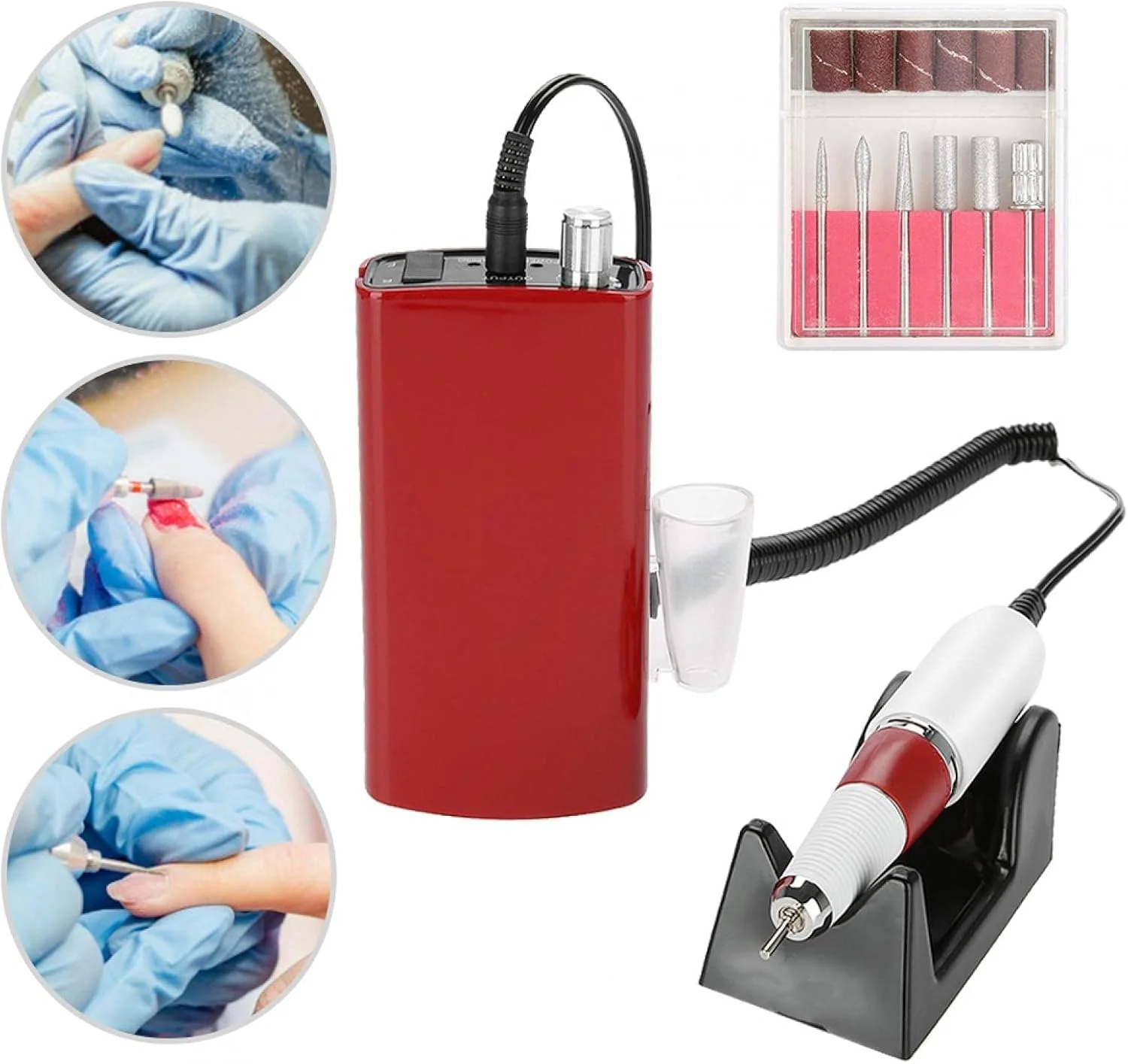 ابزار سوهان برقی ناخن، دستگاه مانیکور سوهان ناخن شارژی، پولیش ناخن برای از بین بردن لاک ناخن و پوست مرده (Uk) (سایز: UK)