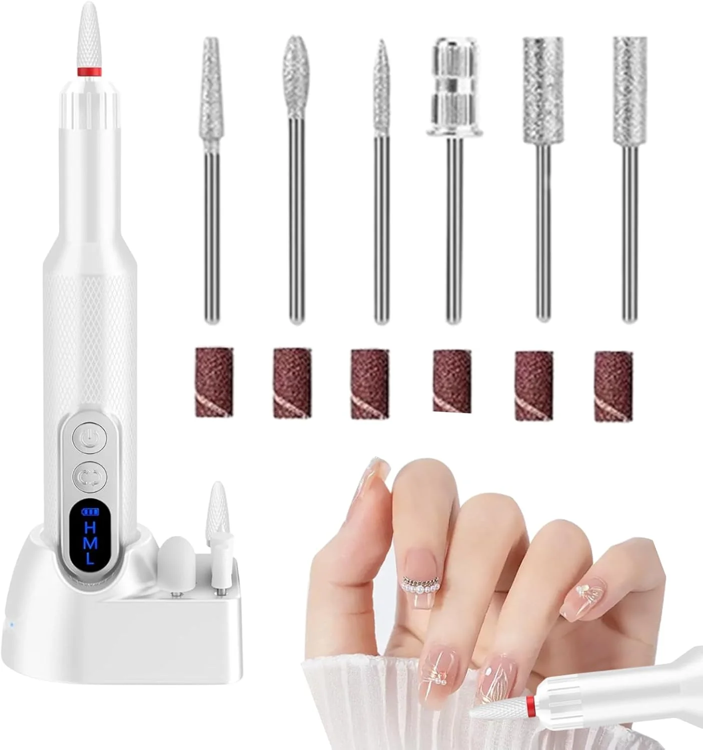 سوهان ناخن برقی، سوهان ناخن قابل تنظیم شارژی برای خانم ها | لوازم مانیکور قابل حمل و انعطاف پذیر برای فرم دادن، پیرایش، حکاکی و پولیش سوهان ناخن برقی، سوهان ناخن قابل تنظیم شارژی برای خانم ها | لوازم مانیکور قابل حمل و انعطاف پذیر برای فرم دادن، پیرایش، حکاکی و پولیش