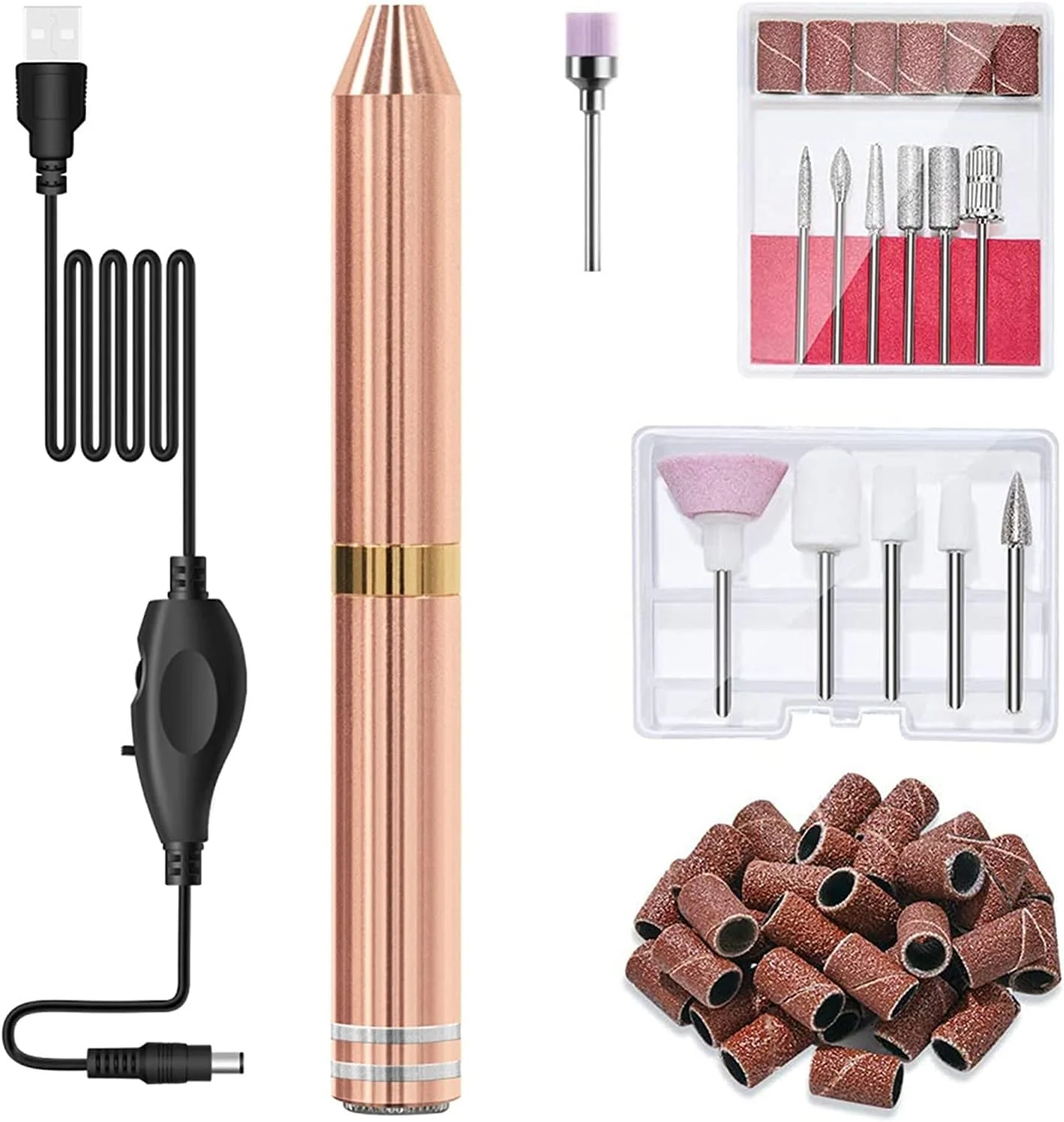 قلم سوهان برقی ناخن، ست ماشین مانیکور و پدیکور برقی قابل شارژ USB با 12 سری سوهان ناخن برای پدیکور و طراحی ناخن قلم سوهان برقی ناخن، ست ماشین مانیکور و پدیکور برقی قابل شارژ USB با 12 سری سوهان ناخن برای پدیکور و طراحی ناخن