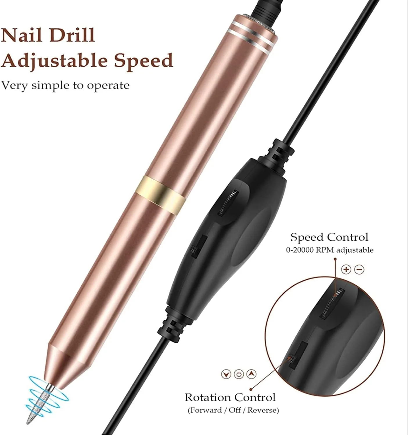 قلم سوهان برقی ناخن، ست ماشین مانیکور و پدیکور برقی قابل شارژ USB با 12 سری سوهان ناخن برای پدیکور و طراحی ناخن قلم سوهان برقی ناخن، ست ماشین مانیکور و پدیکور برقی قابل شارژ USB با 12 سری سوهان ناخن برای پدیکور و طراحی ناخن