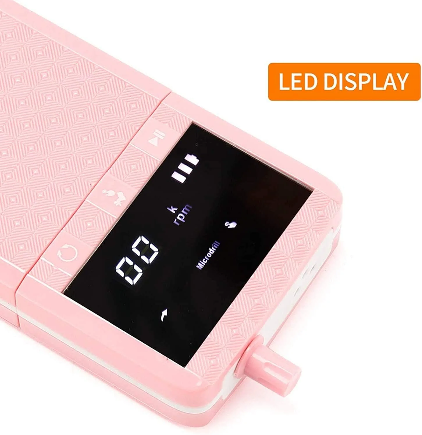 دستگاه سوهان برقی ناخن، کیت مانیکور پدیکور قابل شارژ USB، 36000 دور در دقیقه برای ناخن های اکریلیک ژل طبیعی، پولیشر هنر ناخن، کم صدا، لرزش کم، حرارت کم، صورتی