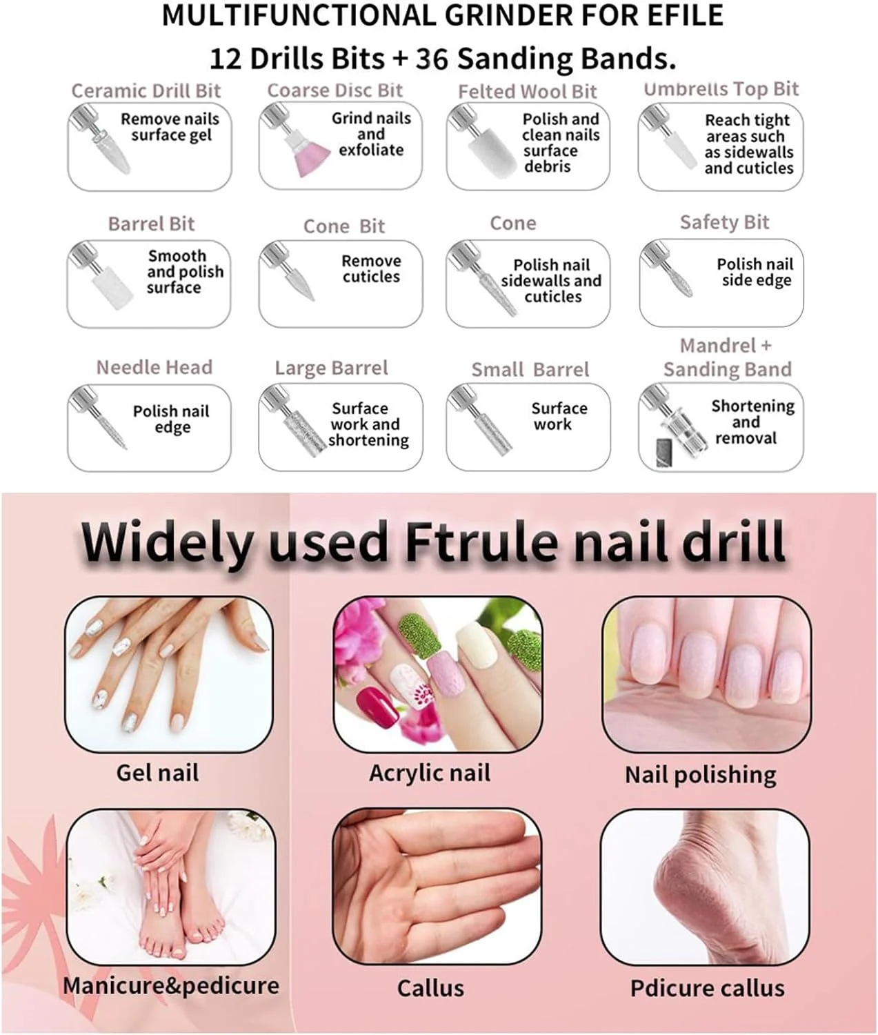 سوهان ناخن برقی، سوهان ناخن قابل تنظیم شارژی برای خانم ها | لوازم مانیکور قابل حمل و انعطاف پذیر برای فرم دادن، پیرایش، حکاکی و پولیش سوهان ناخن برقی، سوهان ناخن قابل تنظیم شارژی برای خانم ها | لوازم مانیکور قابل حمل و انعطاف پذیر برای فرم دادن، پیرایش، حکاکی و پولیش