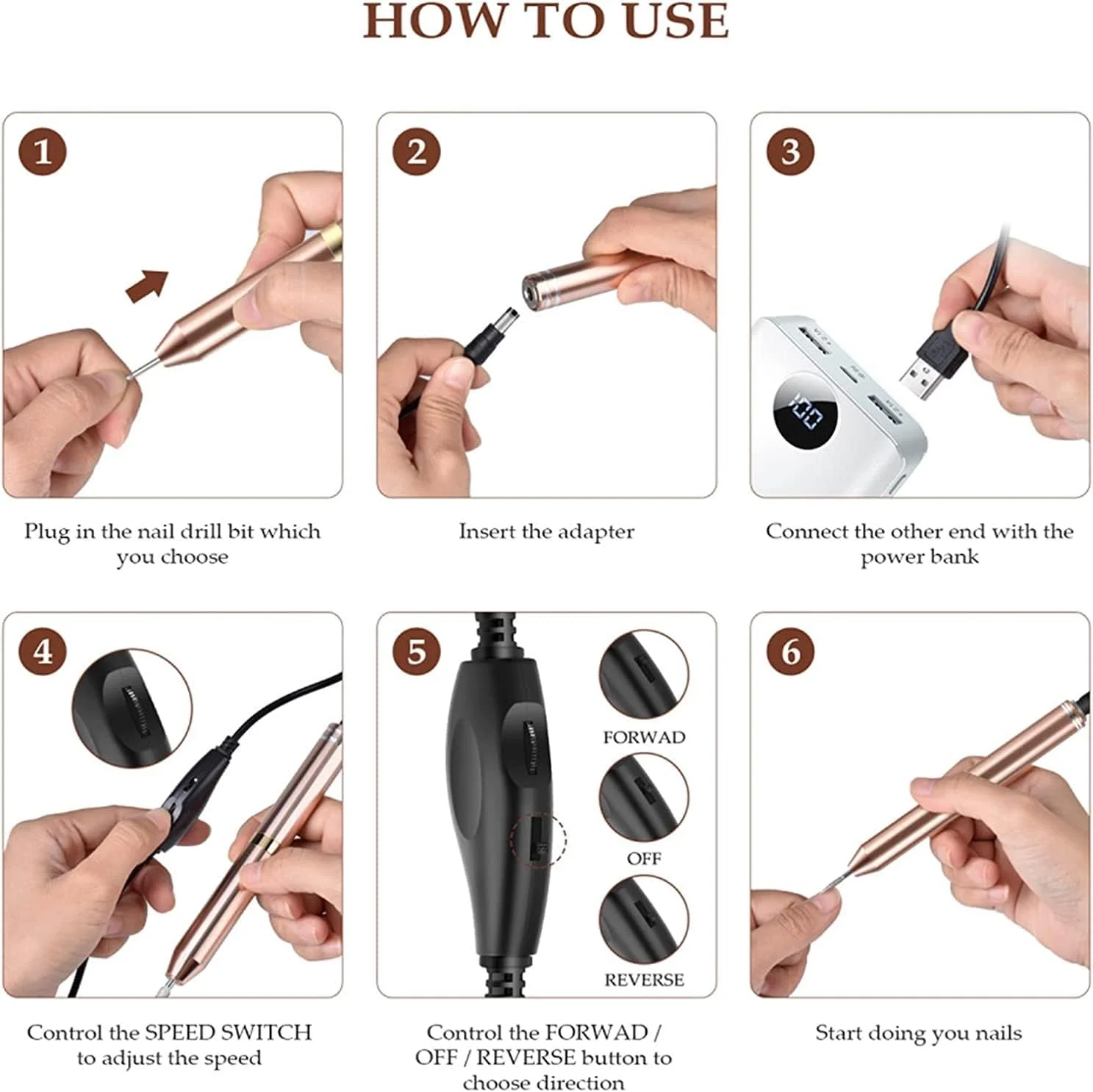 قلم سوهان برقی ناخن، ست ماشین مانیکور و پدیکور برقی قابل شارژ USB با 12 سری سوهان ناخن برای پدیکور و طراحی ناخن قلم سوهان برقی ناخن، ست ماشین مانیکور و پدیکور برقی قابل شارژ USB با 12 سری سوهان ناخن برای پدیکور و طراحی ناخن