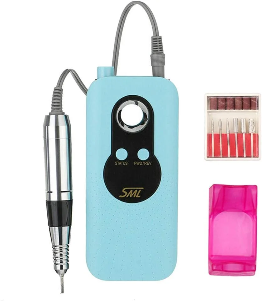 دستگاه سوهان برقی ناخن 6 در 1، ست مانیکور و پدیکور حرفه ای قابل شارژ، بافر ناخن قابل حمل، ابزار پولیش کوتیکول - 25000 دور در دقیقه آبی دستگاه سوهان برقی ناخن 6 در 1، ست مانیکور و پدیکور حرفه ای قابل شارژ، بافر ناخن قابل حمل، ابزار پولیش کوتیکول - 25000 دور در دقیقه آبی