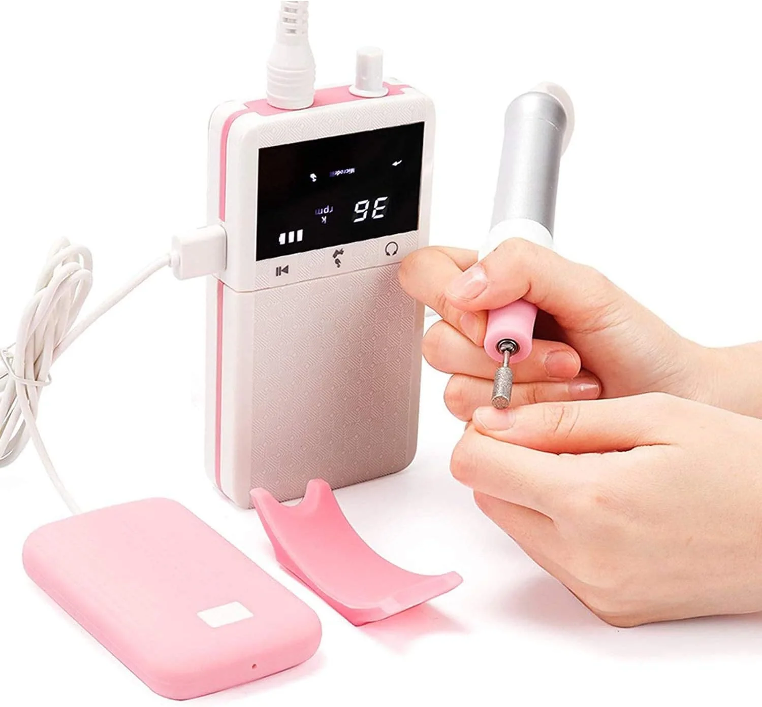 دستگاه سوهان برقی ناخن، کیت مانیکور پدیکور قابل شارژ USB، 36000 دور در دقیقه برای ناخن های اکریلیک ژل طبیعی، پولیشر هنر ناخن، کم صدا، لرزش کم، حرارت کم، سفید دستگاه سوهان برقی ناخن، کیت مانیکور پدیکور قابل شارژ USB، 36000 دور در دقیقه برای ناخن های اکریلیک ژل طبیعی، پولیشر هنر ناخن، کم صدا، لرزش کم، حرارت کم، سفید