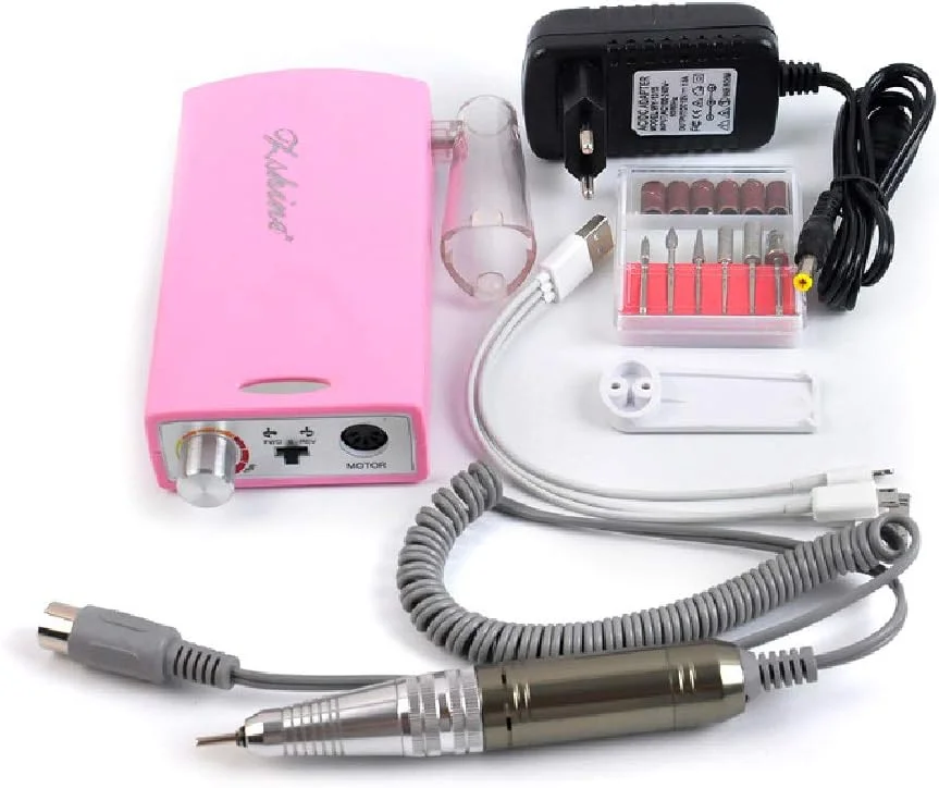 دستگاه سوهان برقی ناخن شارژی حرفه ای مناسب مانیکور سالنی برای ناخن های اکریلیک به همراه 6 نوار سنباده دستگاه سوهان برقی ناخن شارژی حرفه ای مناسب مانیکور سالنی برای ناخن های اکریلیک به همراه 6 نوار سنباده