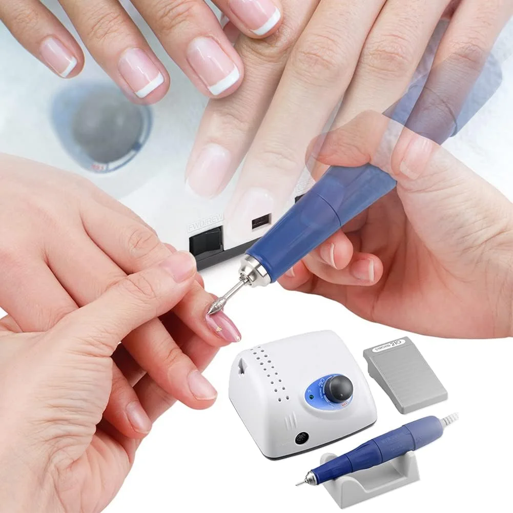 دستگاه سوهان برقی ناخن EUNEWR، 40000 دور در دقیقه، 3/32 اینچ (2.35 میلی متر) سرعت قابل تنظیم مانیکور پدیکور، مناسب برای ناخن های ژلی، لایه برداری و پولیش