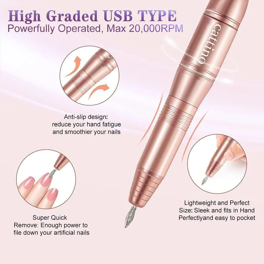 دستگاه سوهان برقی ناخن کاتینو، دستگاه سوهان برقی ناخن، ابزار طراحی ناخن برای ناخن های اکریلیک، ابزار پولیش مانیکور پدیکور حرفه ای USB برای استفاده در سالن منزل، طلایی دستگاه سوهان برقی ناخن کاتینو، دستگاه سوهان برقی ناخن، ابزار طراحی ناخن برای ناخن های اکریلیک، ابزار پولیش مانیکور پدیکور حرفه ای USB برای استفاده در سالن منزل، طلایی