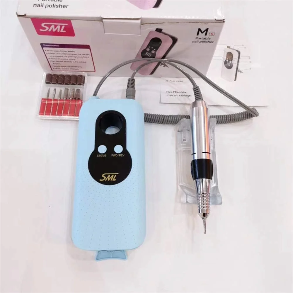 دستگاه سوهان برقی ناخن 6 در 1، ست مانیکور و پدیکور حرفه ای قابل شارژ، بافر ناخن قابل حمل، ابزار پولیش کوتیکول - 25000 دور در دقیقه آبی دستگاه سوهان برقی ناخن 6 در 1، ست مانیکور و پدیکور حرفه ای قابل شارژ، بافر ناخن قابل حمل، ابزار پولیش کوتیکول - 25000 دور در دقیقه آبی