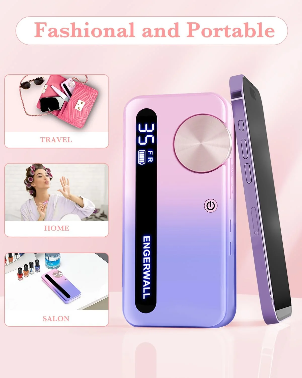 دستگاه سوهان برقی ناخن قابل حمل ENGERWALL، حرفه ای 35000 دور در دقیقه، دستگاه سوهان برقی قابل شارژ برای از بین بردن لاک ژل و پولیش ناخن های اکریلیک، سوهان برقی بی سیم با کیت سر سوهان دستگاه سوهان برقی ناخن قابل حمل ENGERWALL، حرفه ای 35000 دور در دقیقه، دستگاه سوهان برقی قابل شارژ برای از بین بردن لاک ژل و پولیش ناخن های اکریلیک، سوهان برقی بی سیم با کیت سر سوهان