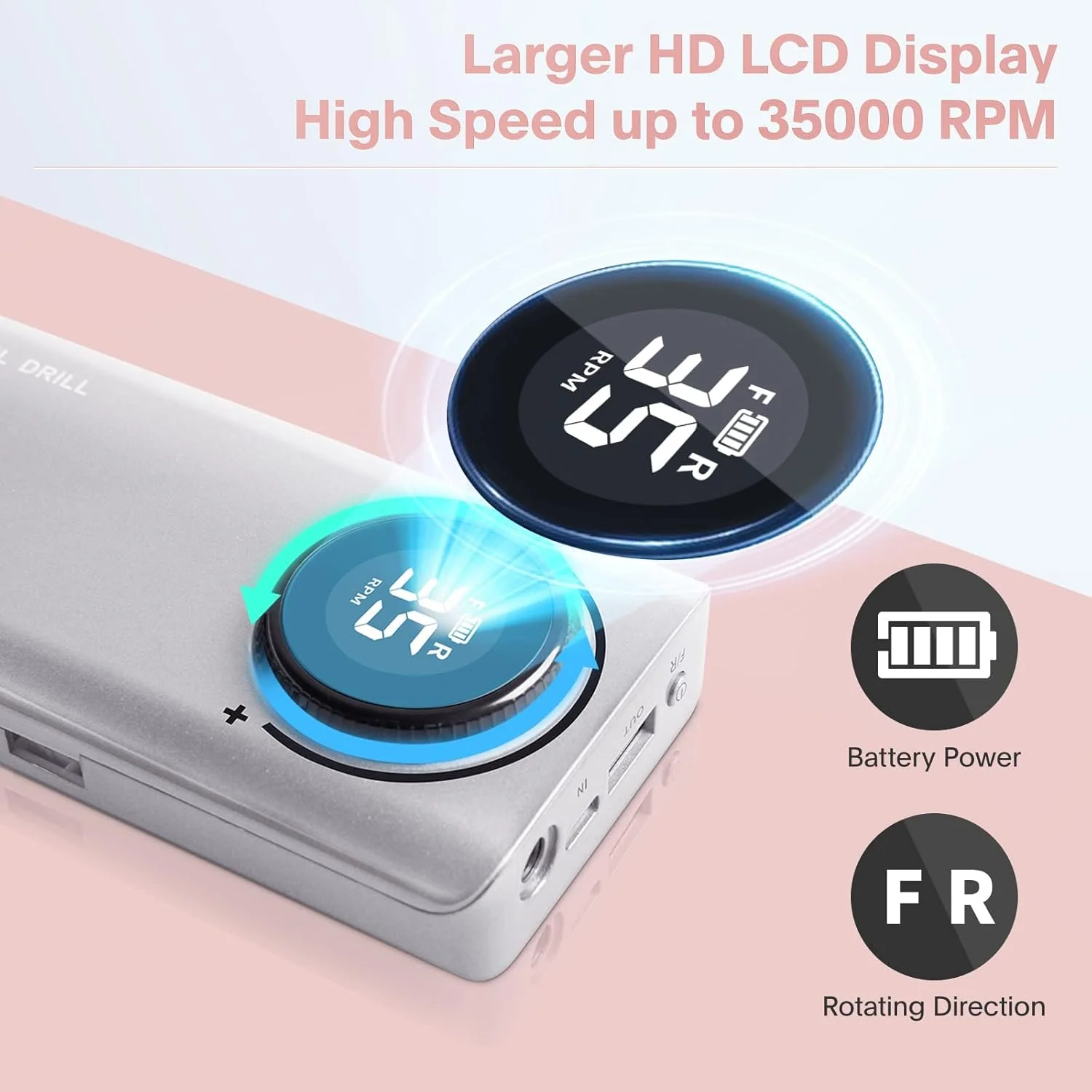 دستگاه سوهان برقی ناخن حرفه ای Excefore، قابل حمل و شارژی 33000 دور در دقیقه، مناسب برای ناخن های ژلیش و اکریلیک، ابزار مانیکور پدیکور و پولیش برای استفاده در منزل و سالن دستگاه سوهان برقی ناخن حرفه ای Excefore، قابل حمل و شارژی 33000 دور در دقیقه، مناسب برای ناخن های ژلیش و اکریلیک، ابزار مانیکور پدیکور و پولیش برای استفاده در منزل و سالن