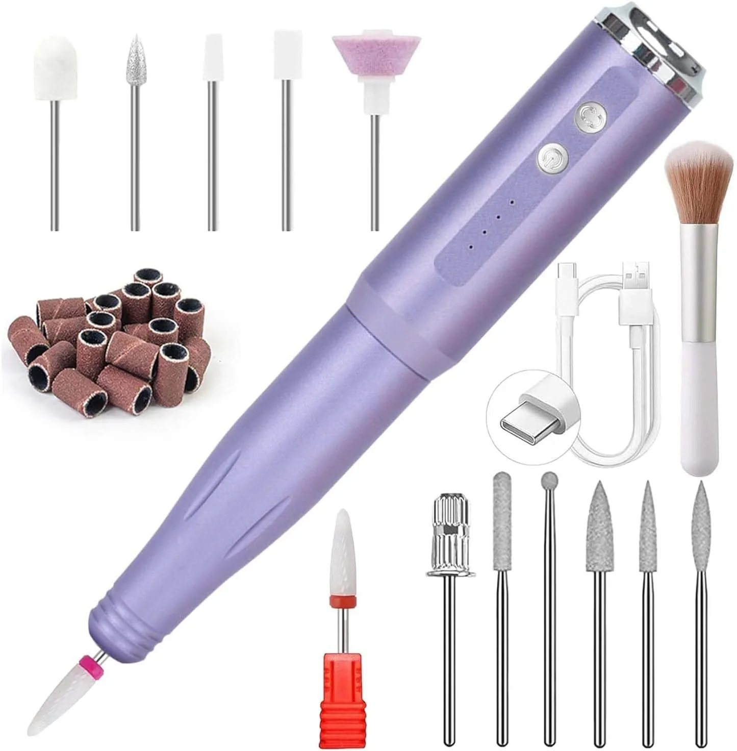 دستگاه سوهان برقی ناخن، سوهان ناخن قابل حمل حرفه ای، کیت سوهان برقی ناخن آکریلیک 7 در 1، منبع تغذیه USB برای آکریلیک، ژل، پودر دیپ، مانیکور، پدیکور، شکل دهی و پولیش - صورتی دستگاه سوهان برقی ناخن، سوهان ناخن قابل حمل حرفه ای، کیت سوهان برقی ناخن آکریلیک 7 در 1، منبع تغذیه USB برای آکریلیک، ژل، پودر دیپ، مانیکور، پدیکور، شکل دهی و پولیش - صورتی