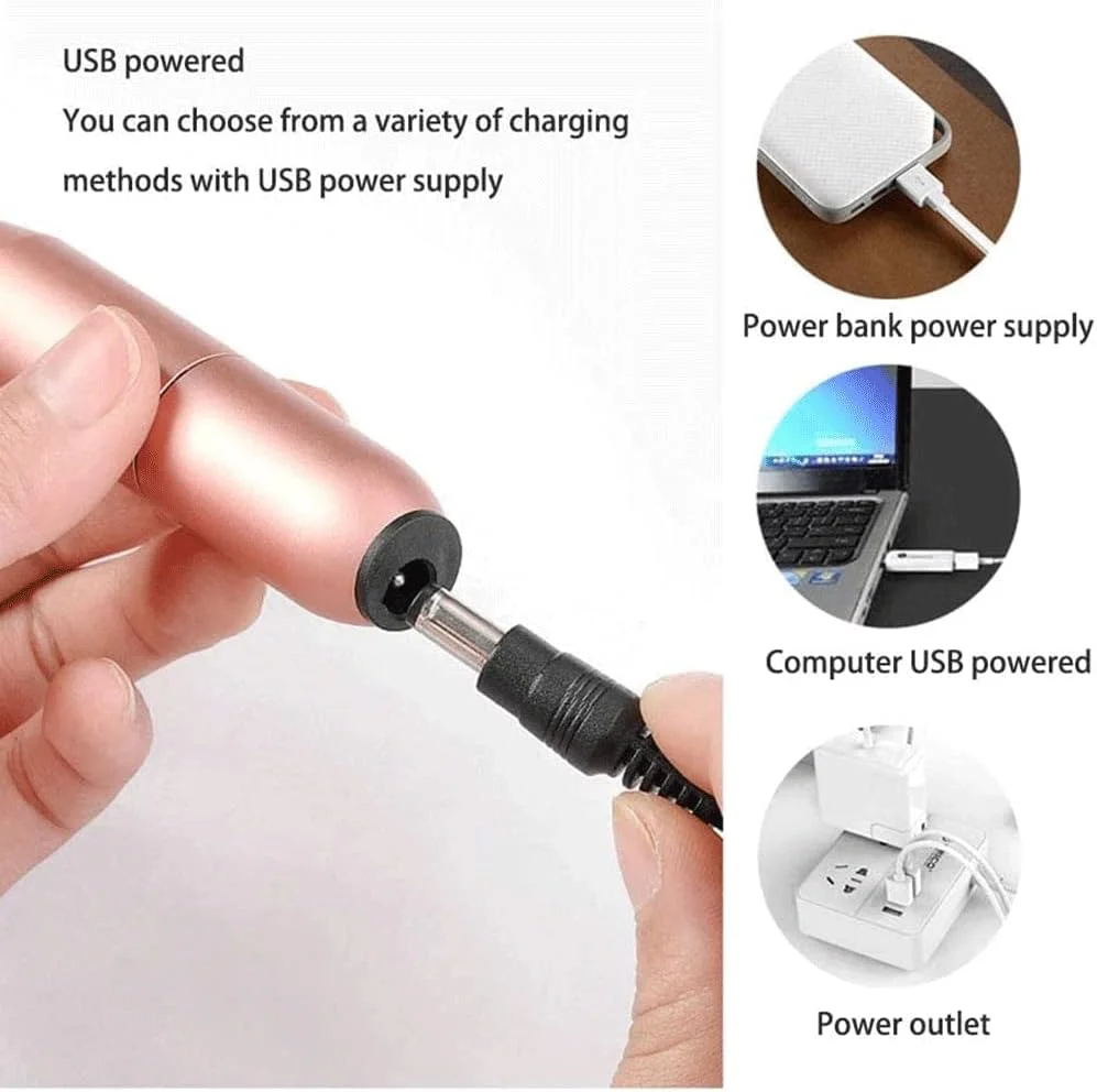 دستگاه سوهان برقی ناخن، دستگاه دریل ناخن 15000 دور در دقیقه، دستگاه سوهان ناخن حرفه ای قابل حمل، کیت دریل مانیکور پدیکور، با 6 سر سوهان، برای ابزار سنگ زنی ژل ناخن اکریلیک، نقره ای