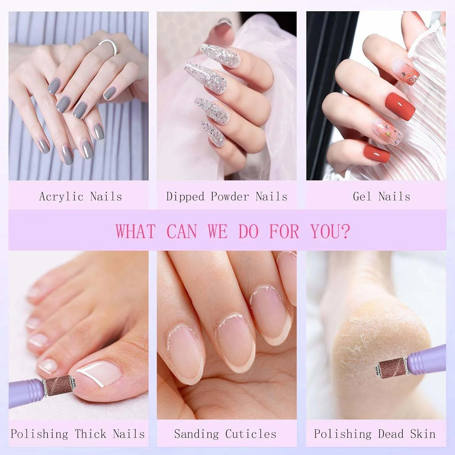 دستگاه سوهان برقی ناخن، سوهان ناخن قابل حمل حرفه ای، کیت سوهان برقی ناخن آکریلیک 7 در 1، منبع تغذیه USB برای آکریلیک، ژل، پودر دیپ، مانیکور، پدیکور، شکل دهی و پولیش - صورتی دستگاه سوهان برقی ناخن، سوهان ناخن قابل حمل حرفه ای، کیت سوهان برقی ناخن آکریلیک 7 در 1، منبع تغذیه USB برای آکریلیک، ژل، پودر دیپ، مانیکور، پدیکور، شکل دهی و پولیش - صورتی