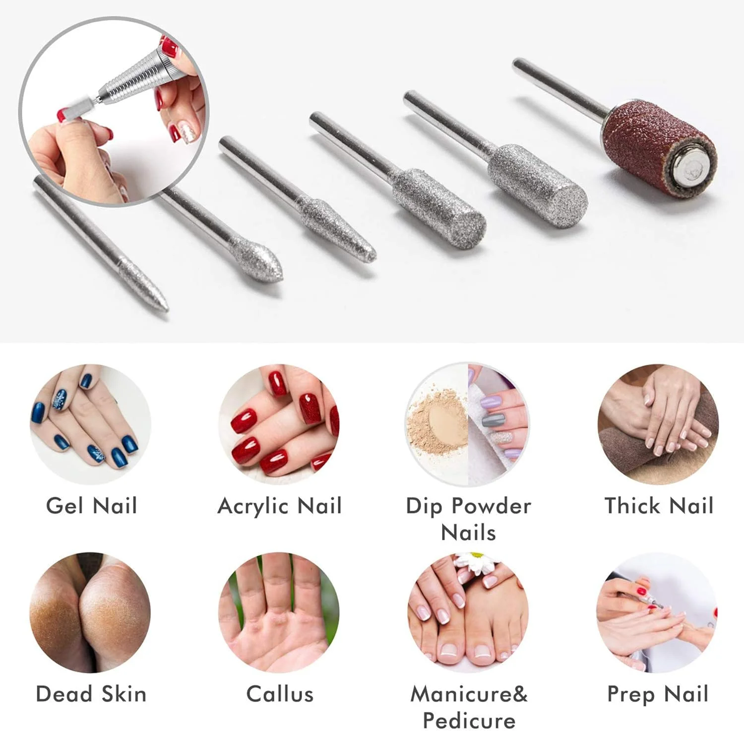 دستگاه چندکاره ناخن FBITE مدل 3 در 1 - دریل برقی ناخن 30000 دور در دقیقه، جمع کننده گرد و غبار، چراغ LED رومیزی، تجهیزات چند منظوره ناخن با 3 کیسه گرد و غبار برای کاشت ناخن اکریلیک، پلی ژل، سالن و منزل