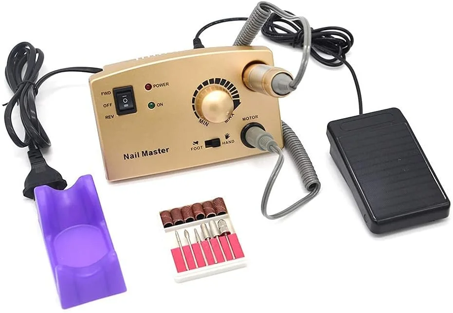 دستگاه سوهان برقی ناخن حرفه ای، مناسب برای ناخن های ژلی و طبیعی، سوهان برقی ناخن برای ناخن های اکریلیک، کیت مانیکور برقی 30000 دور در دقیقه، مناسب برای ریموور ناخن اکریلیک