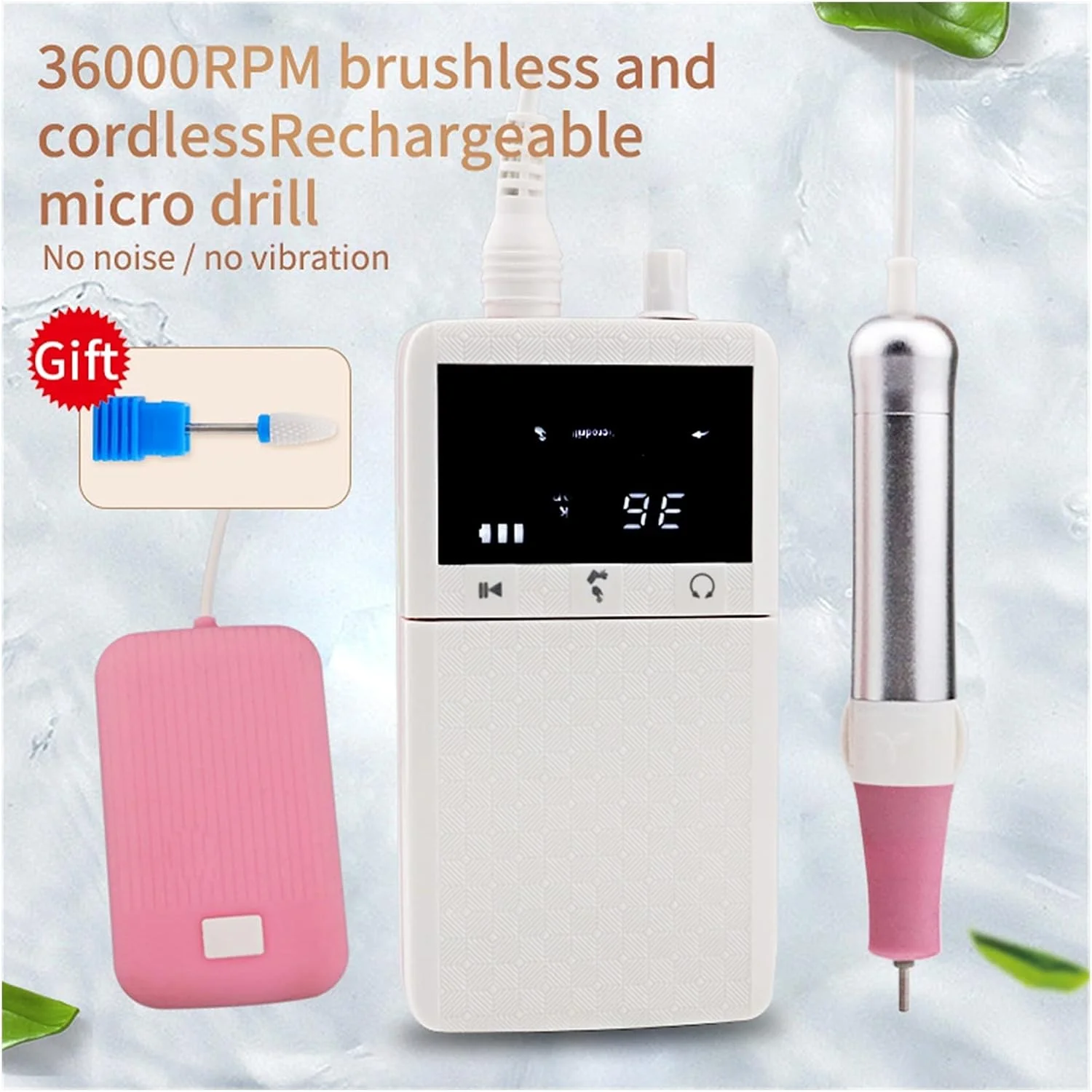 ست دستگاه سوهان برقی ناخن FBITE، بدون برس، قابل شارژ، 35000 دور در دقیقه، قابل حمل، ست مانیکور برقی (رنگ: بسته هدیه سفید) ست دستگاه سوهان برقی ناخن FBITE، بدون برس، قابل شارژ، 35000 دور در دقیقه، قابل حمل، ست مانیکور برقی (رنگ: بسته هدیه سفید)