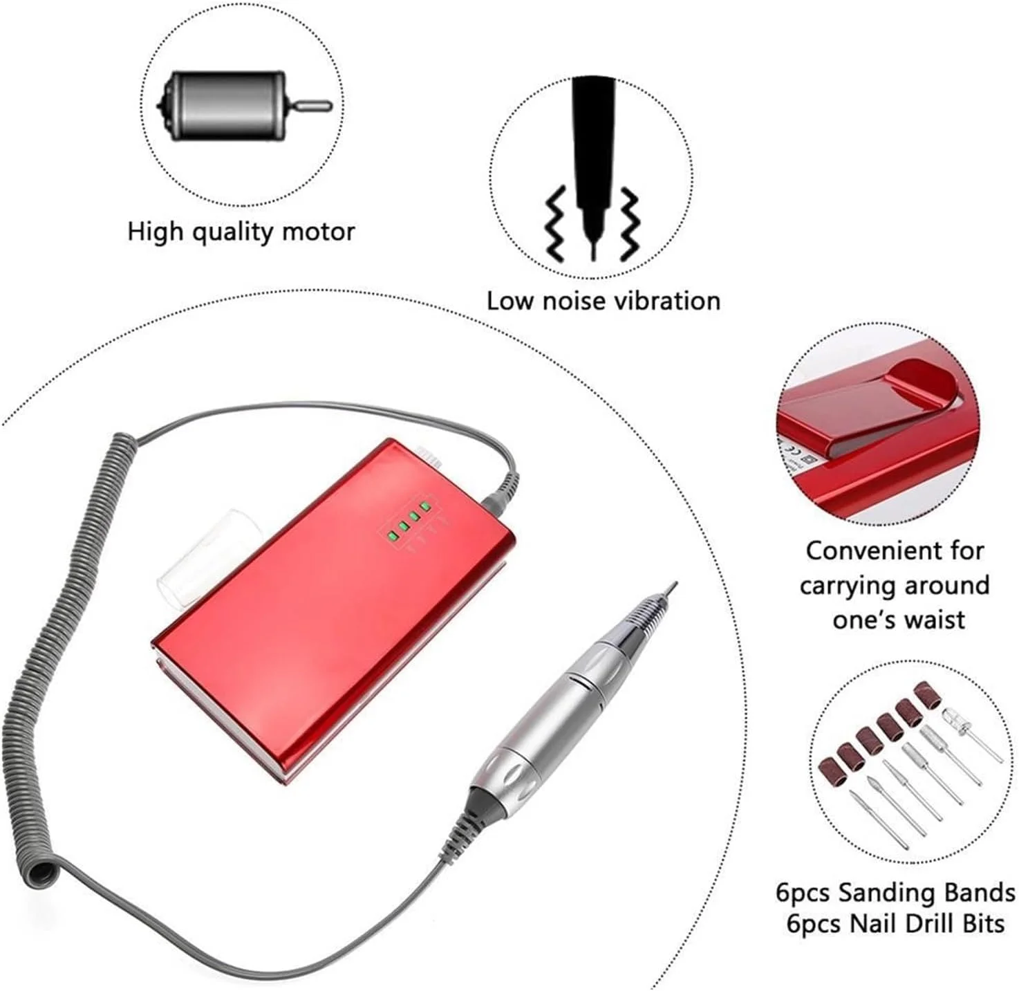 دستگاه سوهان برقی ناخن تمکین، حرفه ای، قابل حمل و شارژی، 30000 دور در دقیقه، دستگاه مانیکور بی سیم برای ناخن های اکریلیک و ژل دستگاه سوهان برقی ناخن تمکین، حرفه ای، قابل حمل و شارژی، 30000 دور در دقیقه، دستگاه مانیکور بی سیم برای ناخن های اکریلیک و ژل