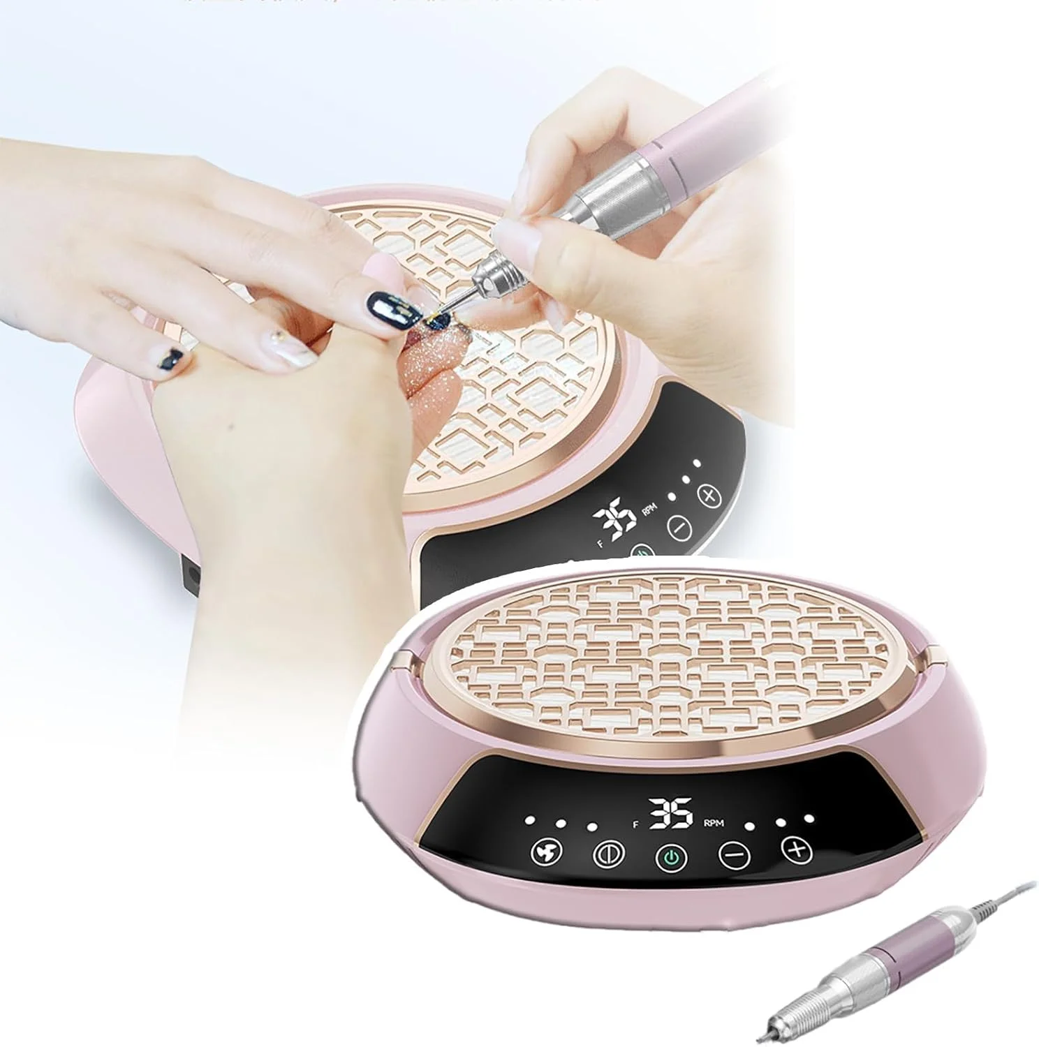 ست دستگاه مانیکور برقی حرفه ای 35000 دور در دقیقه، مناسب برای ناخن های اکریلیک، ناخن های ژلی، مانیکور، پدیکور و پولیش، قابل استفاده در منزل و سالن (رنگ: صورتی) ست دستگاه مانیکور برقی حرفه ای 35000 دور در دقیقه، مناسب برای ناخن های اکریلیک، ناخن های ژلی، مانیکور، پدیکور و پولیش، قابل استفاده در منزل و سالن (رنگ: صورتی)