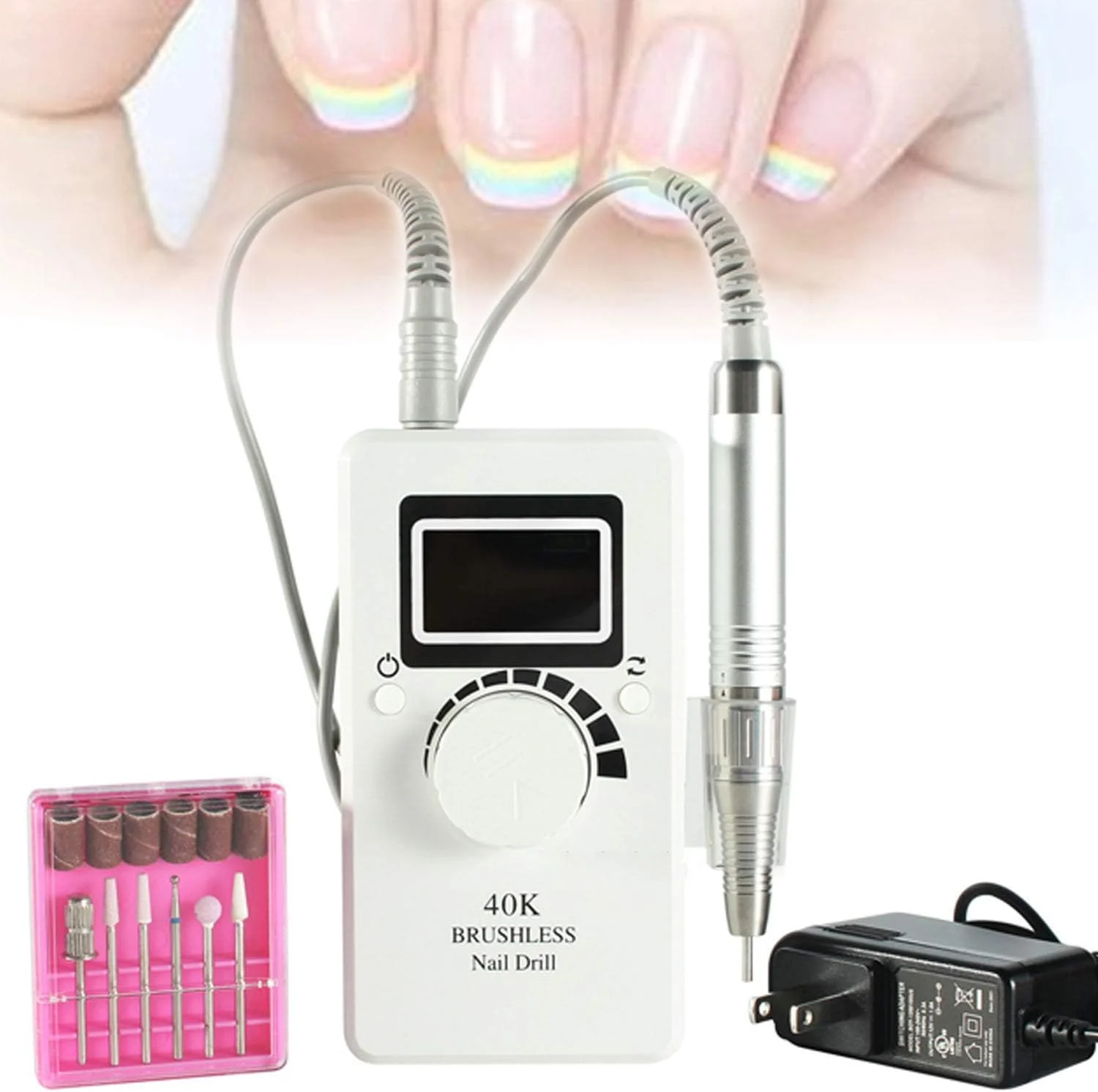 قلم دریل برقی سوهان ناخن، 40000 دور در دقیقه، پولیشر حرفه ای بدون برس و قابل حمل برای هنر ناخن، سوهان برقی 80 وات، 2600 میلی آمپر ساعت قابل شارژ، مناسب برای سالن های خانگی، استودیو ناخن، سفید قلم دریل برقی سوهان ناخن، 40000 دور در دقیقه، پولیشر حرفه ای بدون برس و قابل حمل برای هنر ناخن، سوهان برقی 80 وات، 2600 میلی آمپر ساعت قابل شارژ، مناسب برای سالن های خانگی، استودیو ناخن، سفید