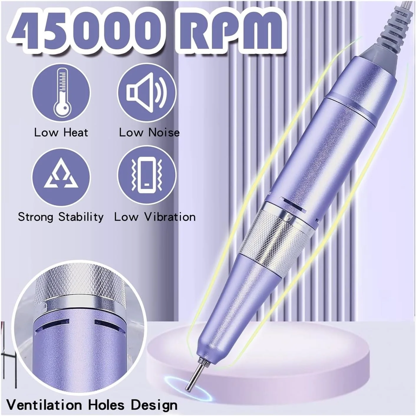 دستگاه سوهان برقی ناخن حرفه ای 45000 دور در دقیقه، مناسب مانیکور با صفحه نمایش LCD، سنباده ناخن، دستگاه تراش ناخن شارژی، سوهان برقی بی سیم دستگاه سوهان برقی ناخن حرفه ای 45000 دور در دقیقه، مناسب مانیکور با صفحه نمایش LCD، سنباده ناخن، دستگاه تراش ناخن شارژی، سوهان برقی بی سیم