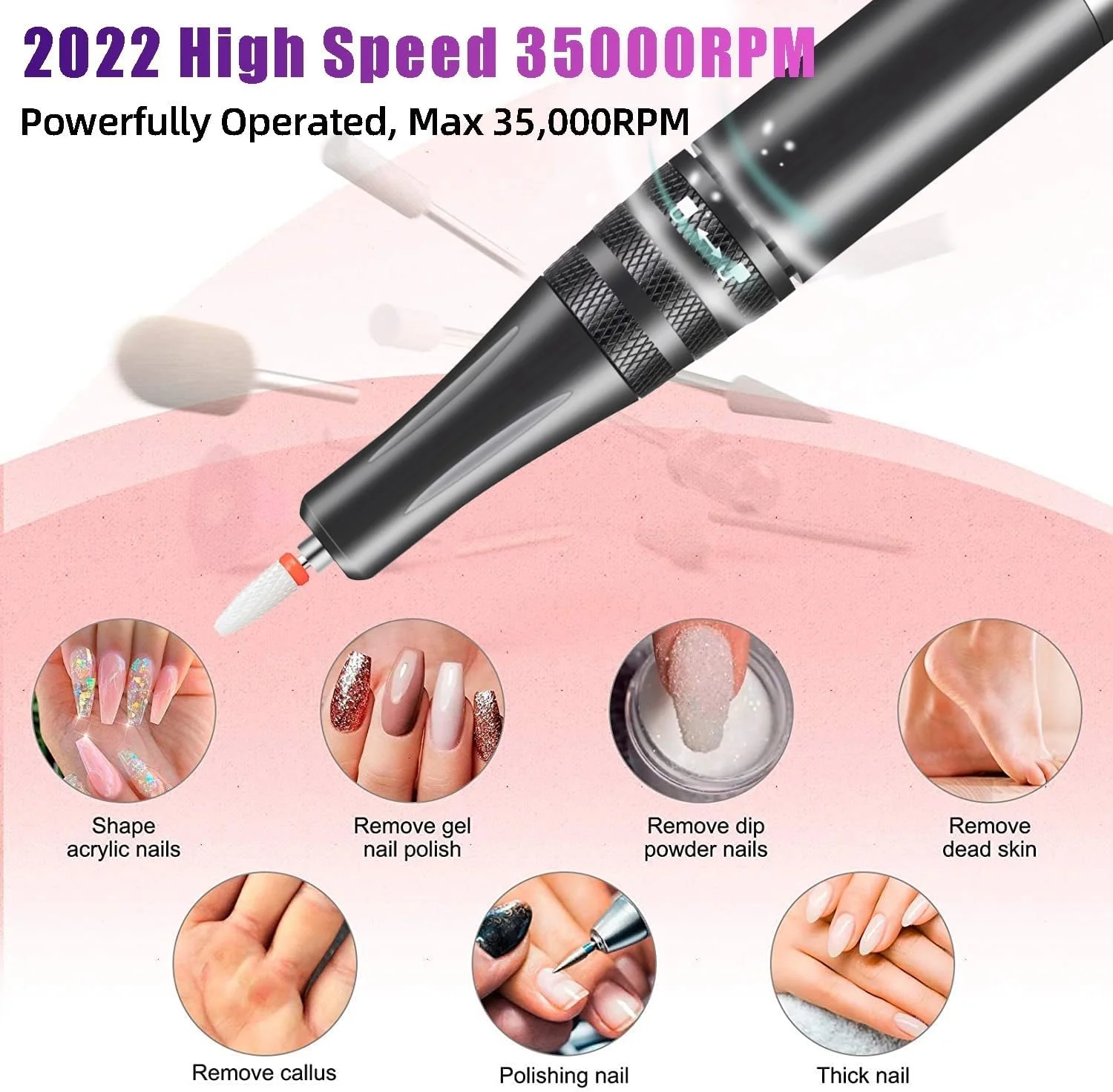 دستگاه مانیکور برقی حرفه ای 35000 دور در دقیقه، دستگاه مانیکور برقی، ست کاتر مانیکور برقی قابل حمل، پولیشر ژل ناخن دستگاه مانیکور برقی حرفه ای 35000 دور در دقیقه، دستگاه مانیکور برقی، ست کاتر مانیکور برقی قابل حمل، پولیشر ژل ناخن