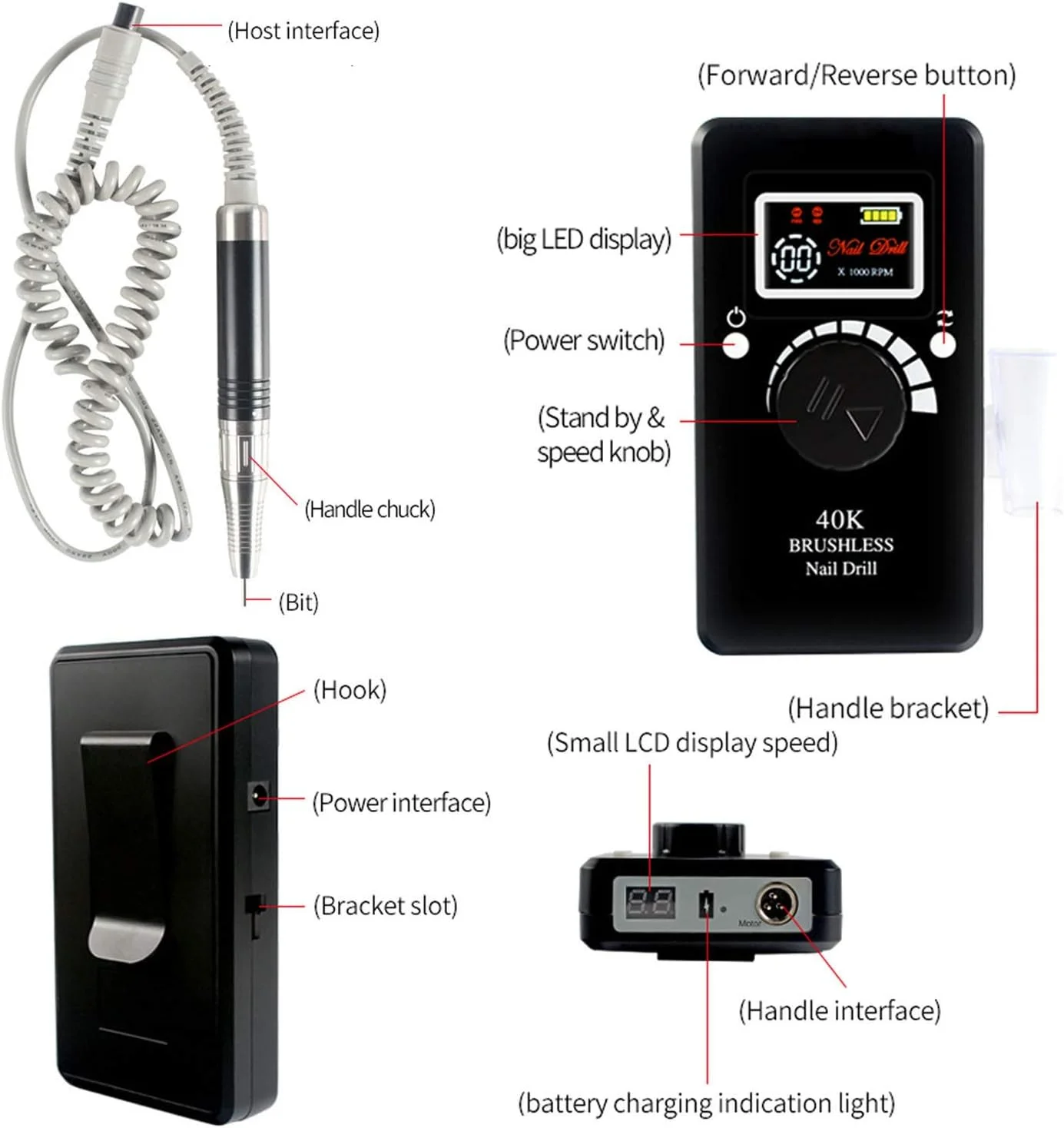 قلم دریل برقی سوهان ناخن، 40000 دور در دقیقه، پولیشر حرفه ای بدون برس و قابل حمل برای هنر ناخن، سوهان برقی 80 وات، 2600 میلی آمپر ساعت قابل شارژ، مناسب برای سالن های خانگی، استودیو ناخن، سفید قلم دریل برقی سوهان ناخن، 40000 دور در دقیقه، پولیشر حرفه ای بدون برس و قابل حمل برای هنر ناخن، سوهان برقی 80 وات، 2600 میلی آمپر ساعت قابل شارژ، مناسب برای سالن های خانگی، استودیو ناخن، سفید