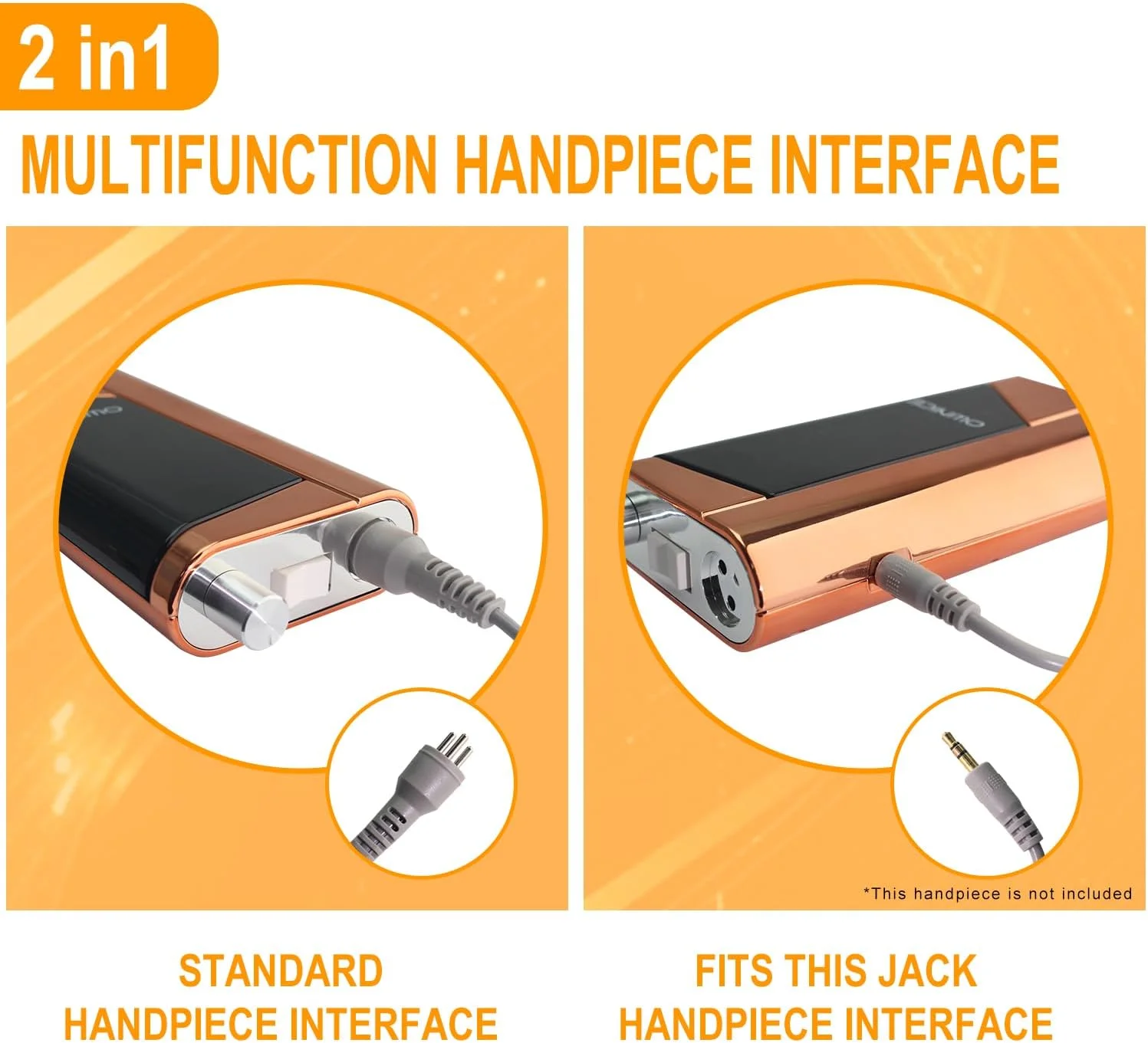دستگاه سوهان برقی ناخن حرفه ای 35000 دور در دقیقه، بی سیم، قابل حمل، ابزار بافر سوهان برقی با سری های مختلف، مناسب برای مانیکور، پدیکور، ناخن های اکریلیک، ژل و طبیعی (رزگلد)