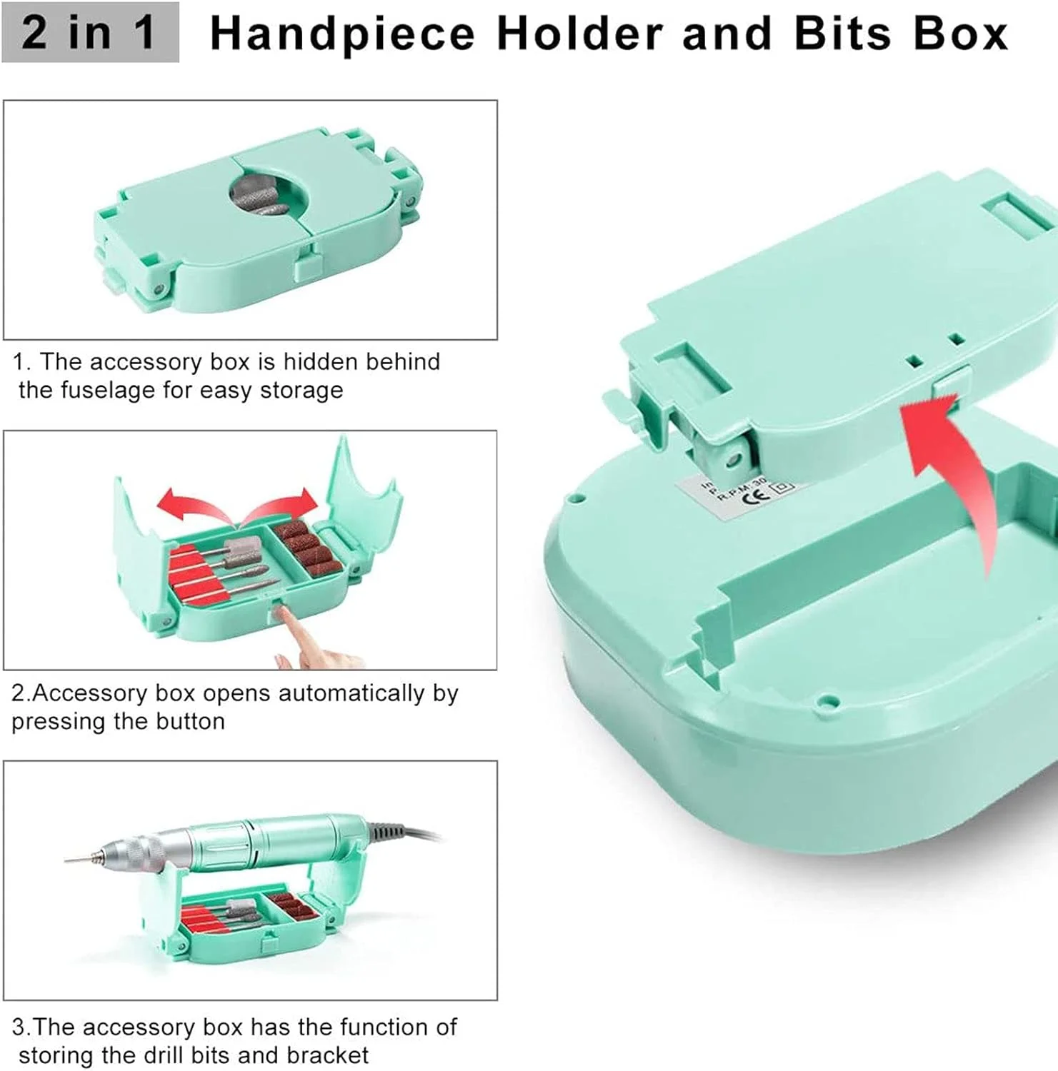 دستگاه سوهان برقی ناخن حرفه ای GHQERTY، 30000 دور در دقیقه، ای فایل جمع و جور، سوهان برقی قابل حمل برای ناخن های ژلیش و اکریلیک دستگاه سوهان برقی ناخن حرفه ای GHQERTY، 30000 دور در دقیقه، ای فایل جمع و جور، سوهان برقی قابل حمل برای ناخن های ژلیش و اکریلیک