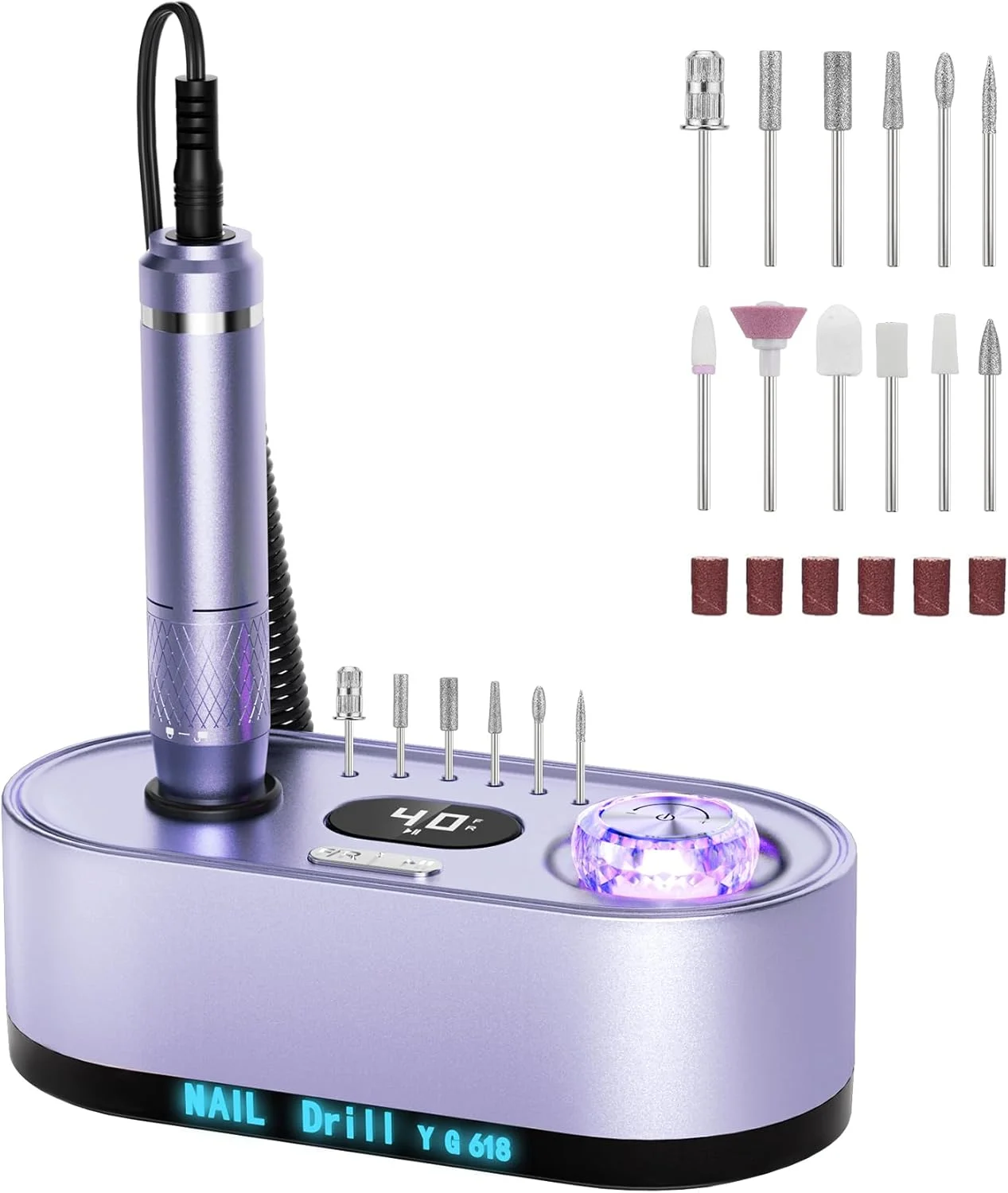 دستگاه سوهان برقی ناخن حرفه ای JOSGLOI: کیت سوهان برقی ناخن 40000 دور در دقیقه با صفحه نمایش LCD برای ناخن های ژلی آکریلیک، مانیکور پدیکور، پولیش و سنگ زنی ناخن برای استفاده در سالن و منزل دستگاه سوهان برقی ناخن حرفه ای JOSGLOI: کیت سوهان برقی ناخن 40000 دور در دقیقه با صفحه نمایش LCD برای ناخن های ژلی آکریلیک، مانیکور پدیکور، پولیش و سنگ زنی ناخن برای استفاده در سالن و منزل