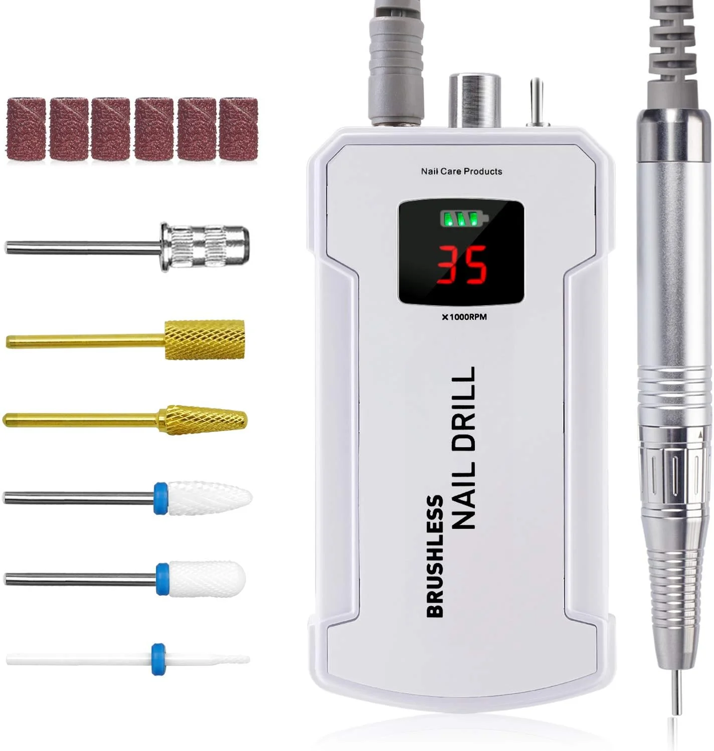 دستگاه سوهان برقی ناخن حرفه ای ایمن، 35000 دور در دقیقه، قابل حمل و شارژی، لرزش کم، مناسب برای ناخن های اکریلیک، ژل و طبیعی در سالن یا استفاده خانگی دستگاه سوهان برقی ناخن حرفه ای ایمن، 35000 دور در دقیقه، قابل حمل و شارژی، لرزش کم، مناسب برای ناخن های اکریلیک، ژل و طبیعی در سالن یا استفاده خانگی