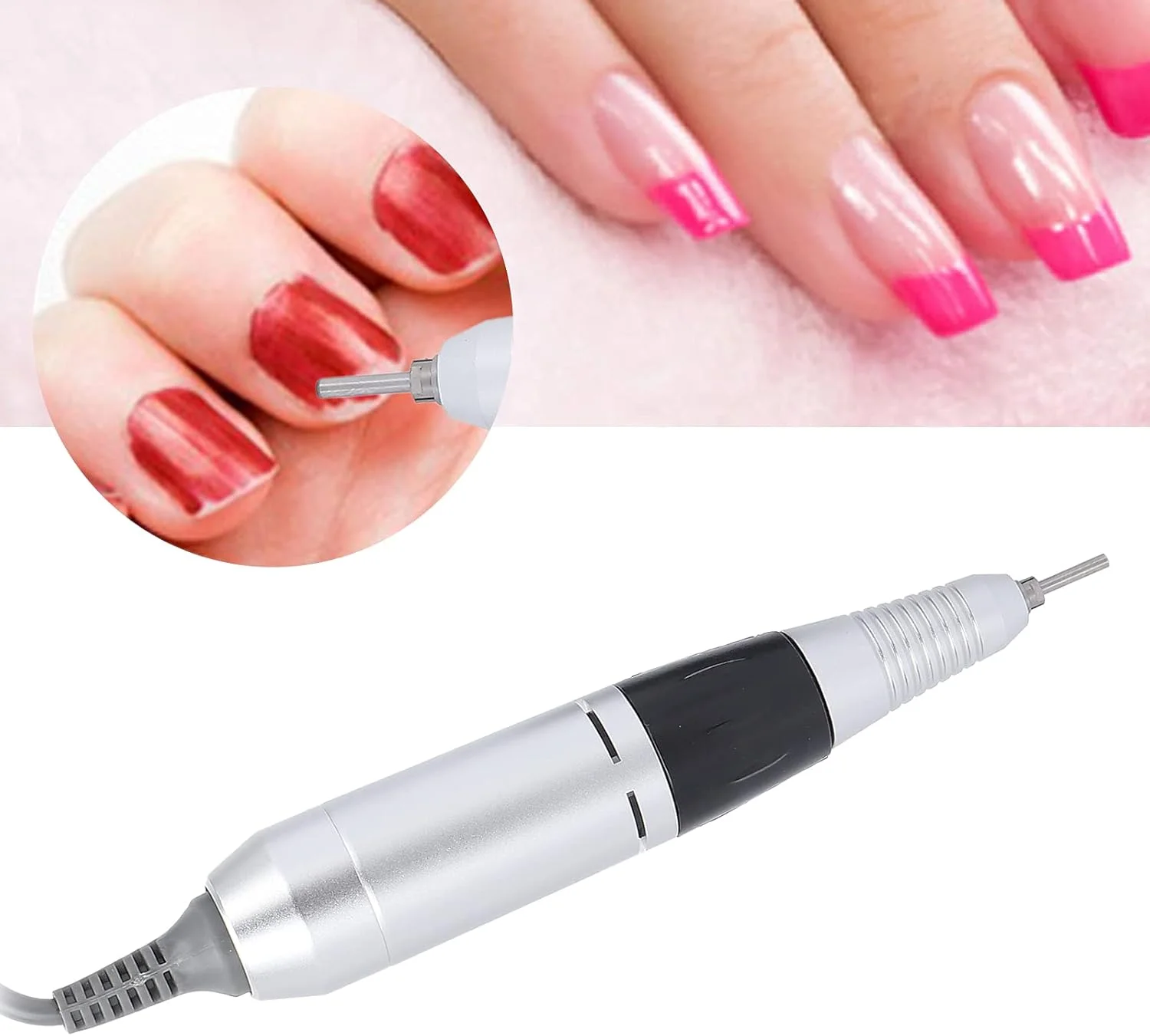 هندپیس دریل ناخن، دسته دریل ناخن 0-35000 دور در دقیقه برای دستگاه برقی سوهان ناخن برای قلم پولیش ناخن (مشکی) هندپیس دریل ناخن، دسته دریل ناخن 0-35000 دور در دقیقه برای دستگاه برقی سوهان ناخن برای قلم پولیش ناخن (مشکی)