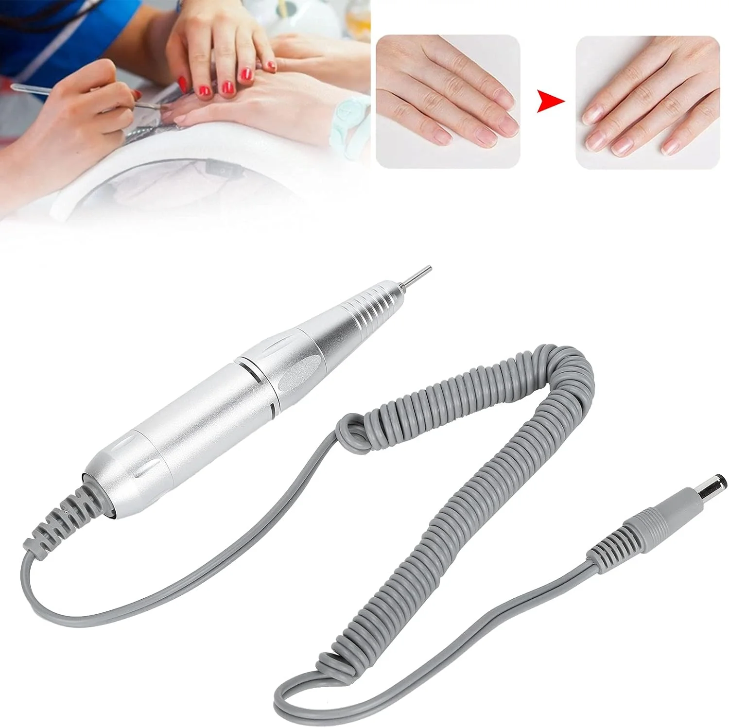 قلم دستگاه مانیکور برقی Haosie، سرعت 35000 دور در دقیقه، دسته سوهان برقی حرفه ای، قابل حمل برای دستگاه پولیش ناخن