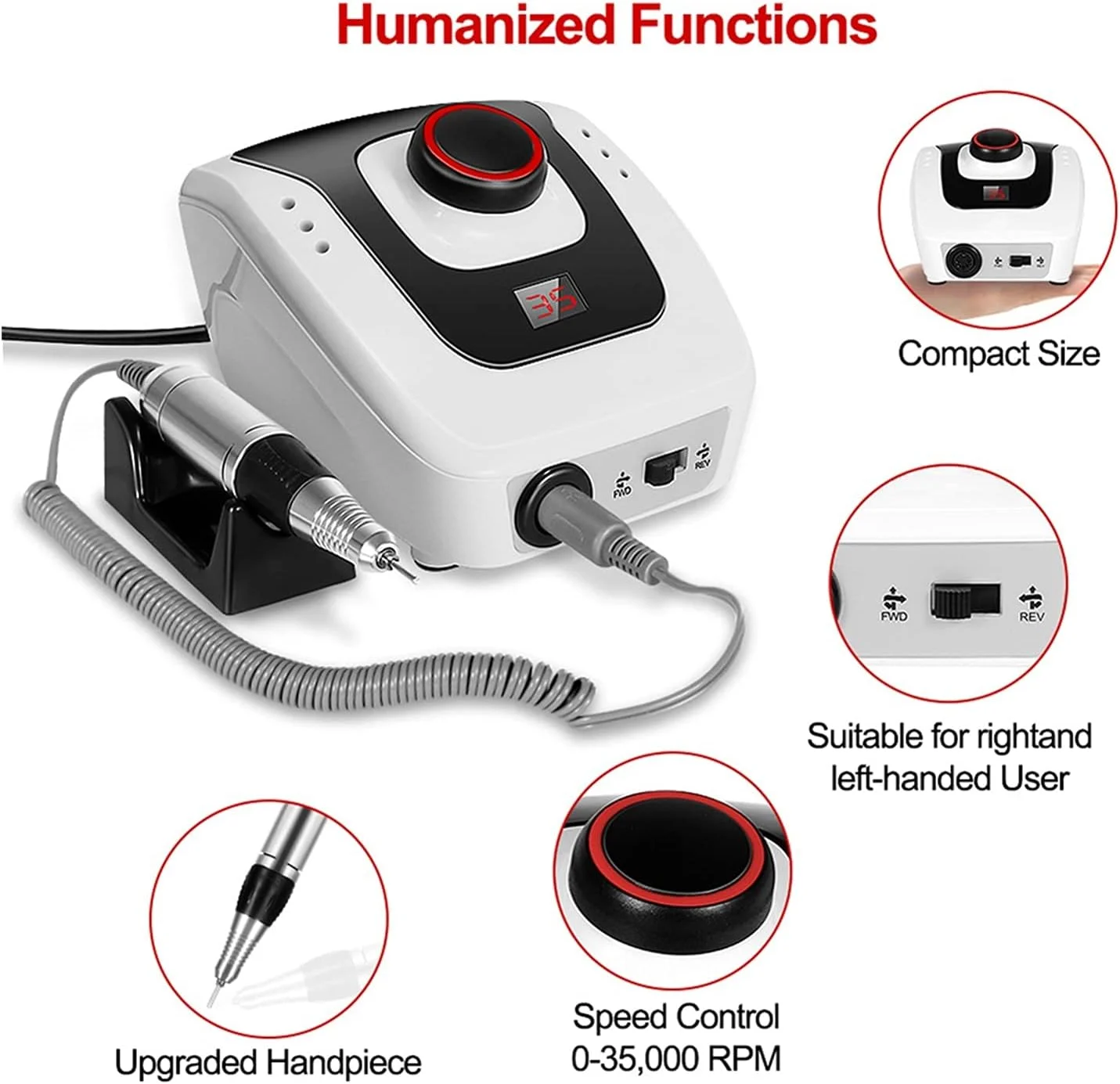 دستگاه سوهان برقی ناخن GZDZHP، 32 وات، 35000 دور در دقیقه، دستگاه حرفه ای مانیکور و پدیکور به همراه کاتر، قلم طراحی ناخن، مناسب برای ناخن های طبیعی و لاک ژل (سبز) دستگاه سوهان برقی ناخن GZDZHP، 32 وات، 35000 دور در دقیقه، دستگاه حرفه ای مانیکور و پدیکور به همراه کاتر، قلم طراحی ناخن، مناسب برای ناخن های طبیعی و لاک ژل (سبز)
