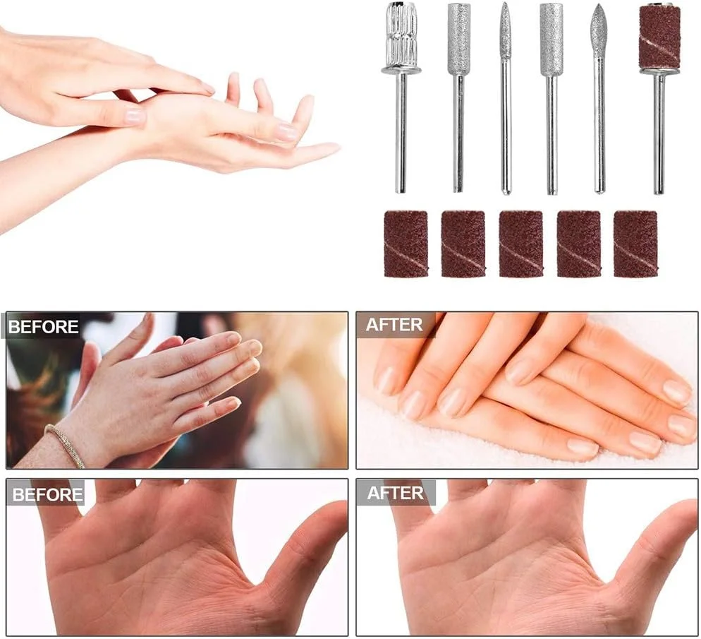 دستگاه مانیکور برقی حرفه ای GZDodek، قلم پدیکور، سوهان ناخن، ابزار ناخن، 6 سر سوهان (طلایی) دستگاه مانیکور برقی حرفه ای GZDodek، قلم پدیکور، سوهان ناخن، ابزار ناخن، 6 سر سوهان (طلایی)