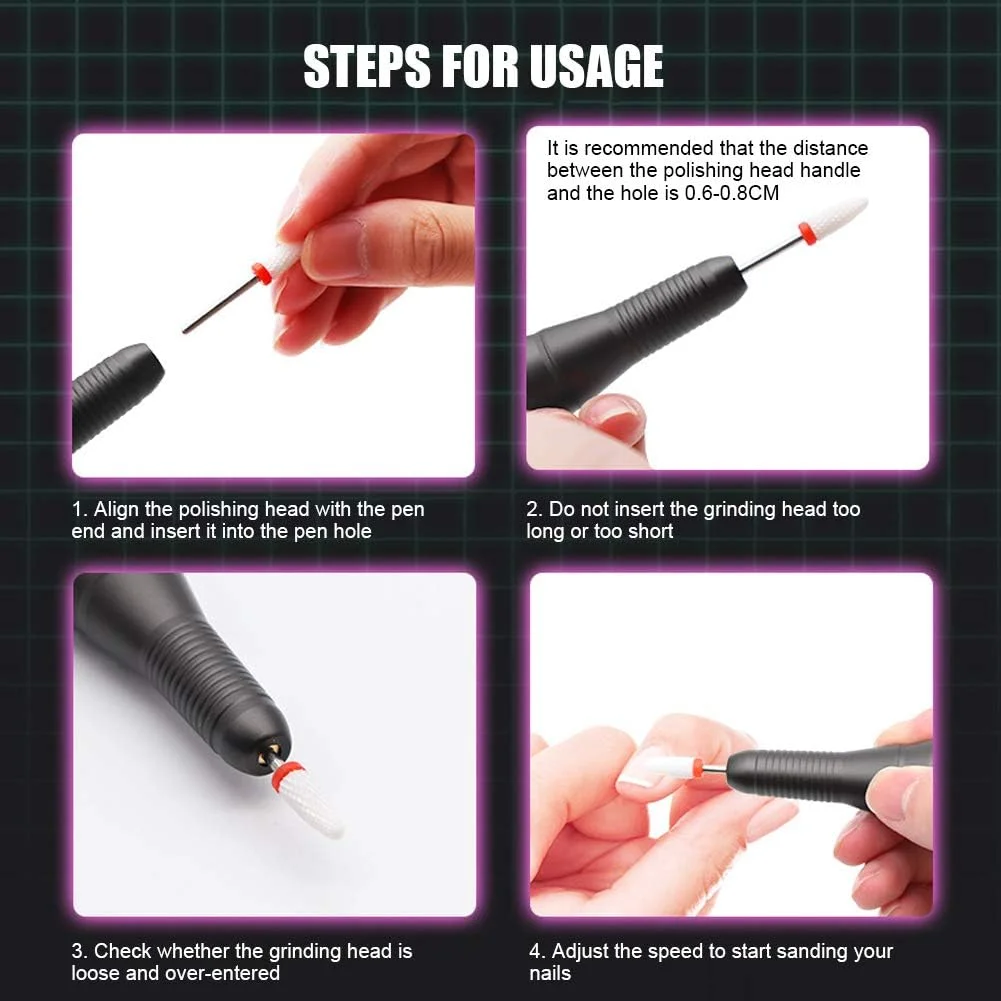 سوهان برقی ناخن GZDtdsd، دریل ناخن، قلم دریل برقی قابل شارژ، پولیشر قابل حمل آسیاب ناخن ابزار مانیکور (رنگ: F1) سوهان برقی ناخن GZDtdsd، دریل ناخن، قلم دریل برقی قابل شارژ، پولیشر قابل حمل آسیاب ناخن ابزار مانیکور (رنگ: F1)