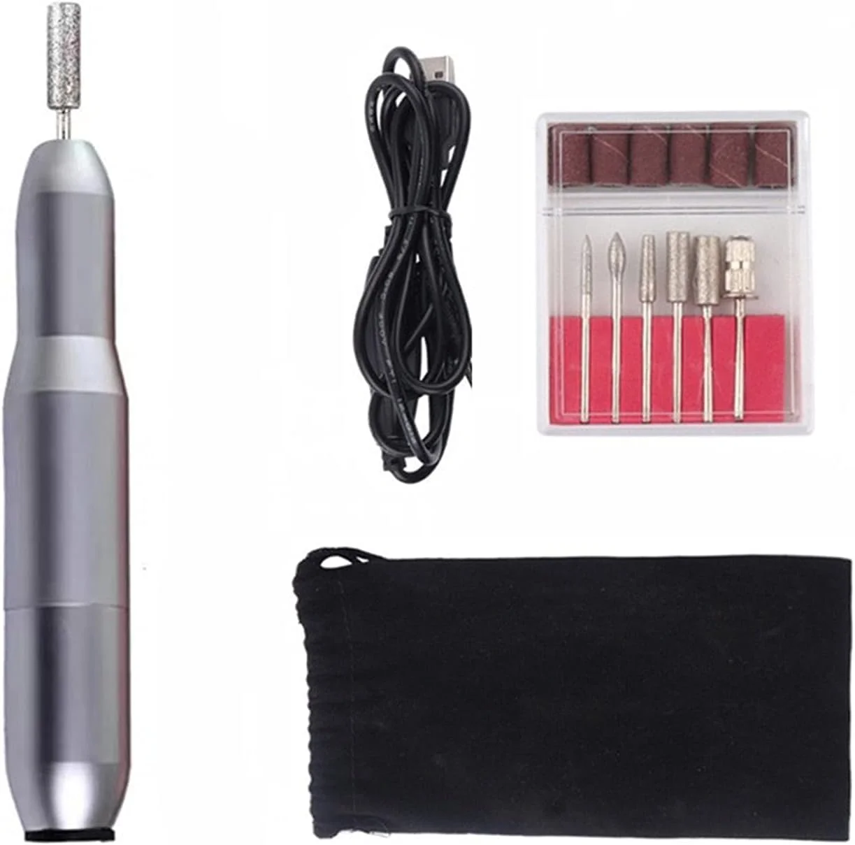 دستگاه مانیکور برقی ناخن GZDodek، دستگاه سوهان ناخن برقی مد روز با ابزارهای چرخش به جلو/عقب، سوهان ناخن قابل حمل از جنس آلومینیوم، قلم طراحی ناخن برای ناخن های اکریلیک، مناسب استفاده حرفه ای (نقره ای) دستگاه مانیکور برقی ناخن GZDodek، دستگاه سوهان ناخن برقی مد روز با ابزارهای چرخش به جلو/عقب، سوهان ناخن قابل حمل از جنس آلومینیوم، قلم طراحی ناخن برای ناخن های اکریلیک، مناسب استفاده حرفه ای (نقره ای)